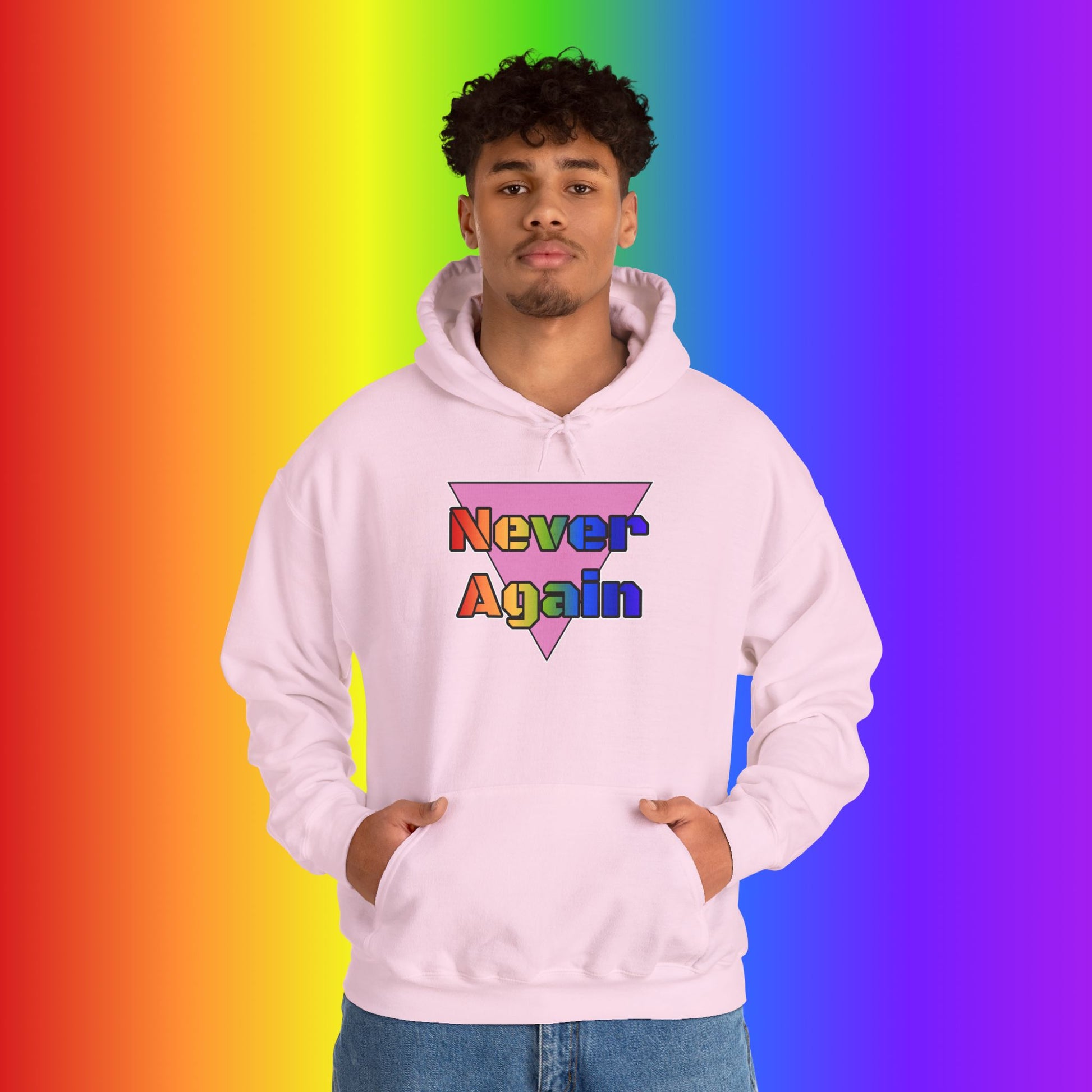 Never Again Bold Letters Heavy Blend Hoodie