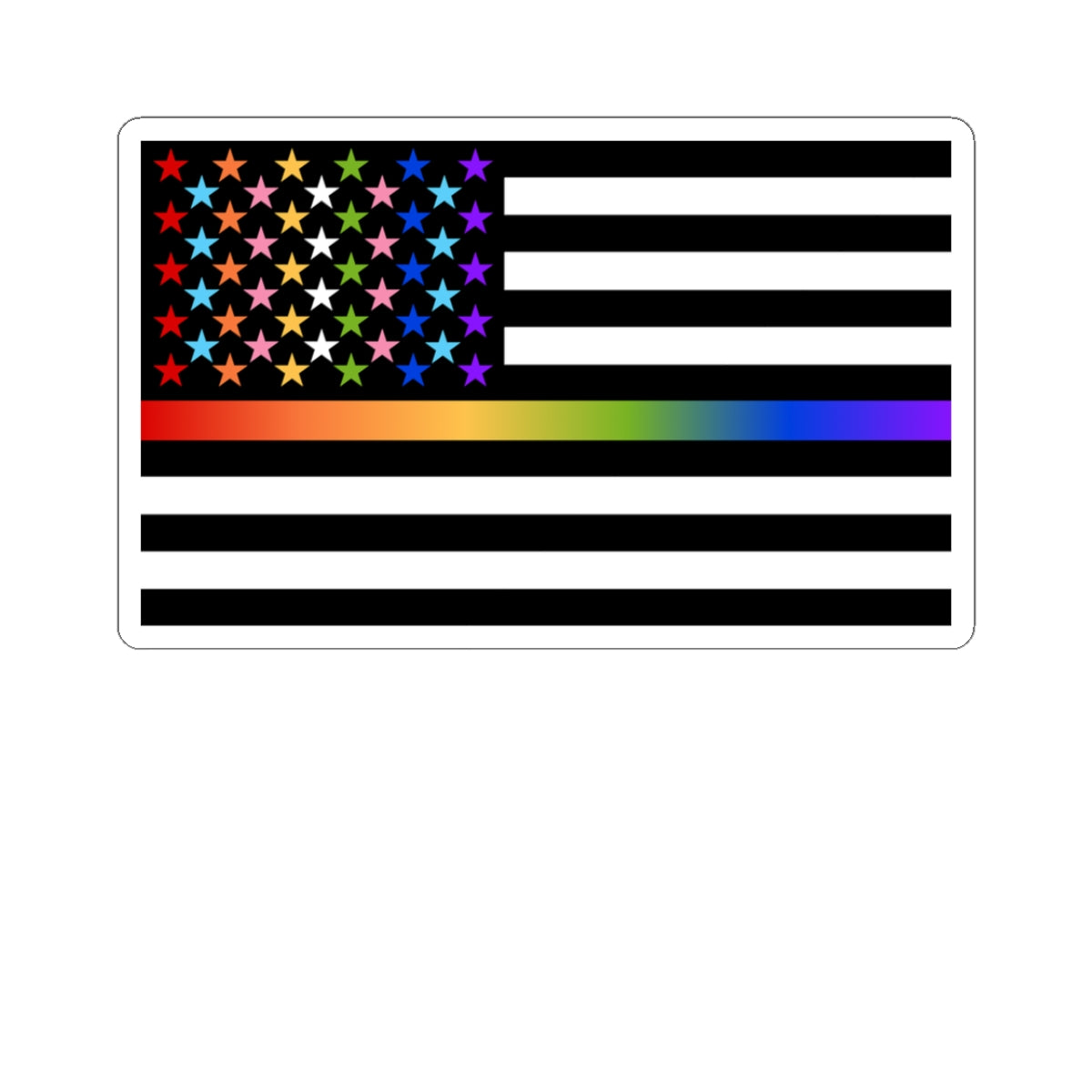 Thin Queer Line American Flag Stickers