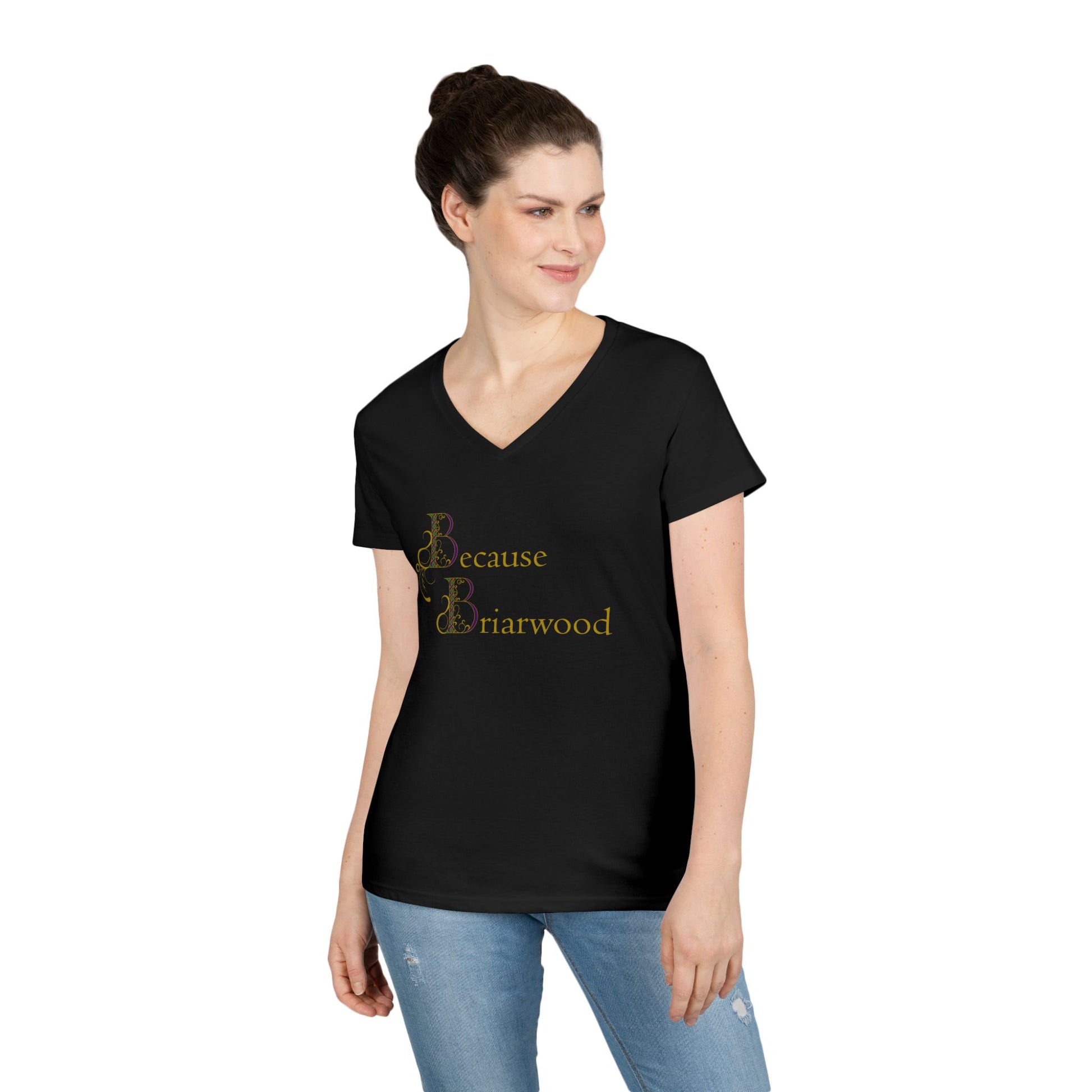 Because Briarwood Fem Cut V-Neck T-Shirt