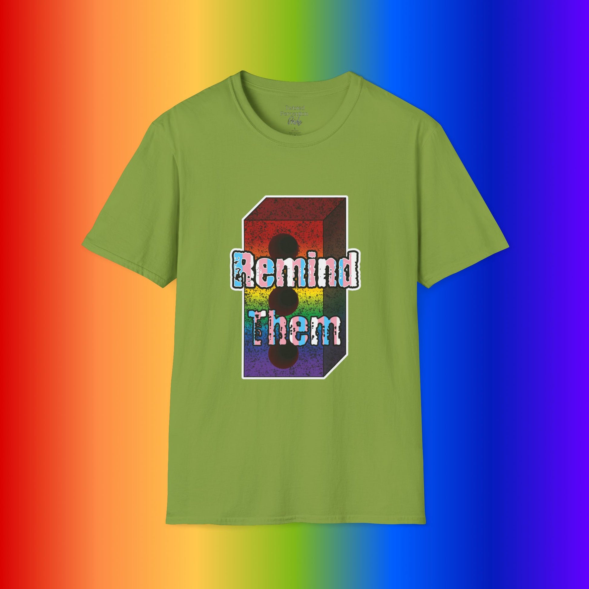 'Remind Them' Stonewall Uprising Rainbow Brick Graphic Tee