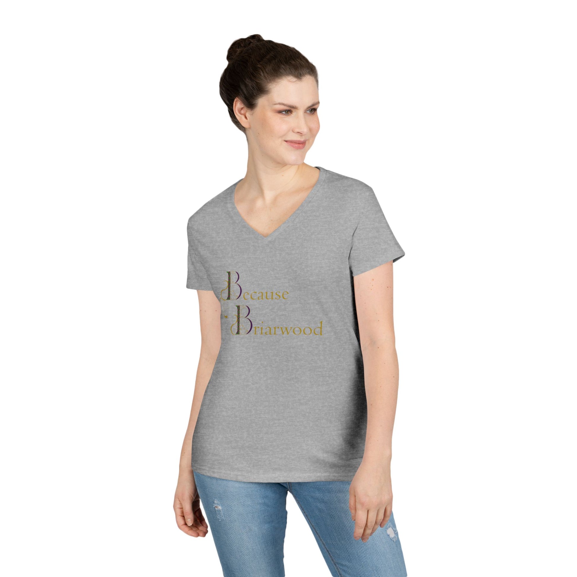Because Briarwood Fem Cut V-Neck T-Shirt