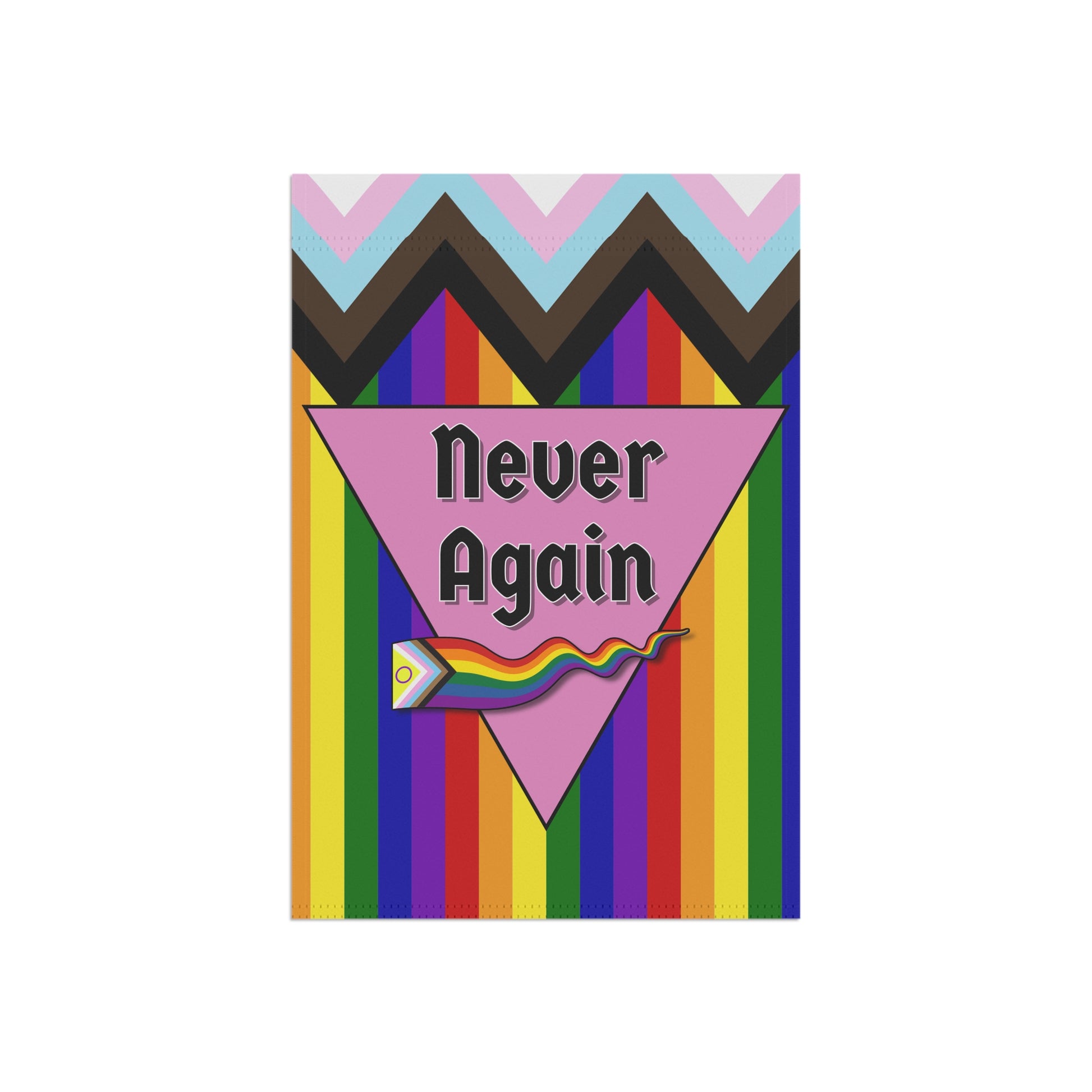 Never Again Progress Pride Flag Banner