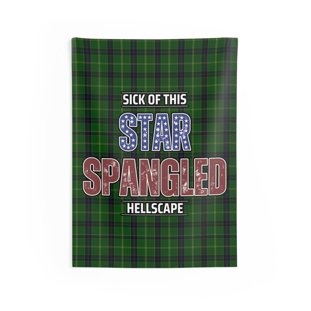 Star Spangled Hellscape Tartan Wall Tapestry