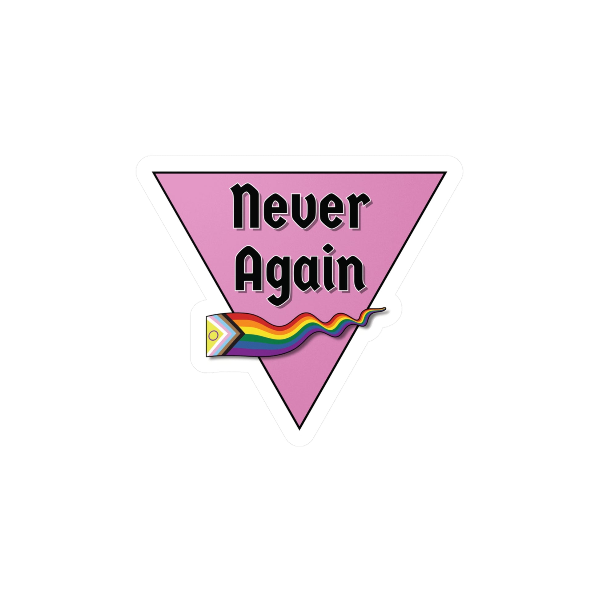 Never Again Historical Pink Triangle Kiss-Cut Vinyl Decals