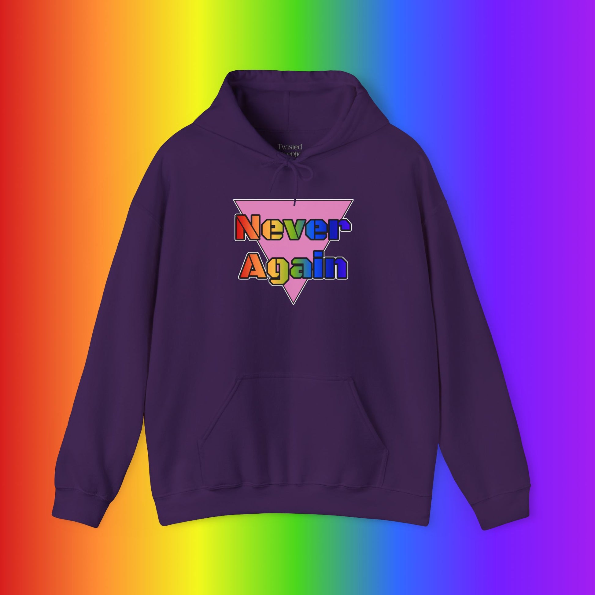 Never Again Bold Letters Heavy Blend Hoodie