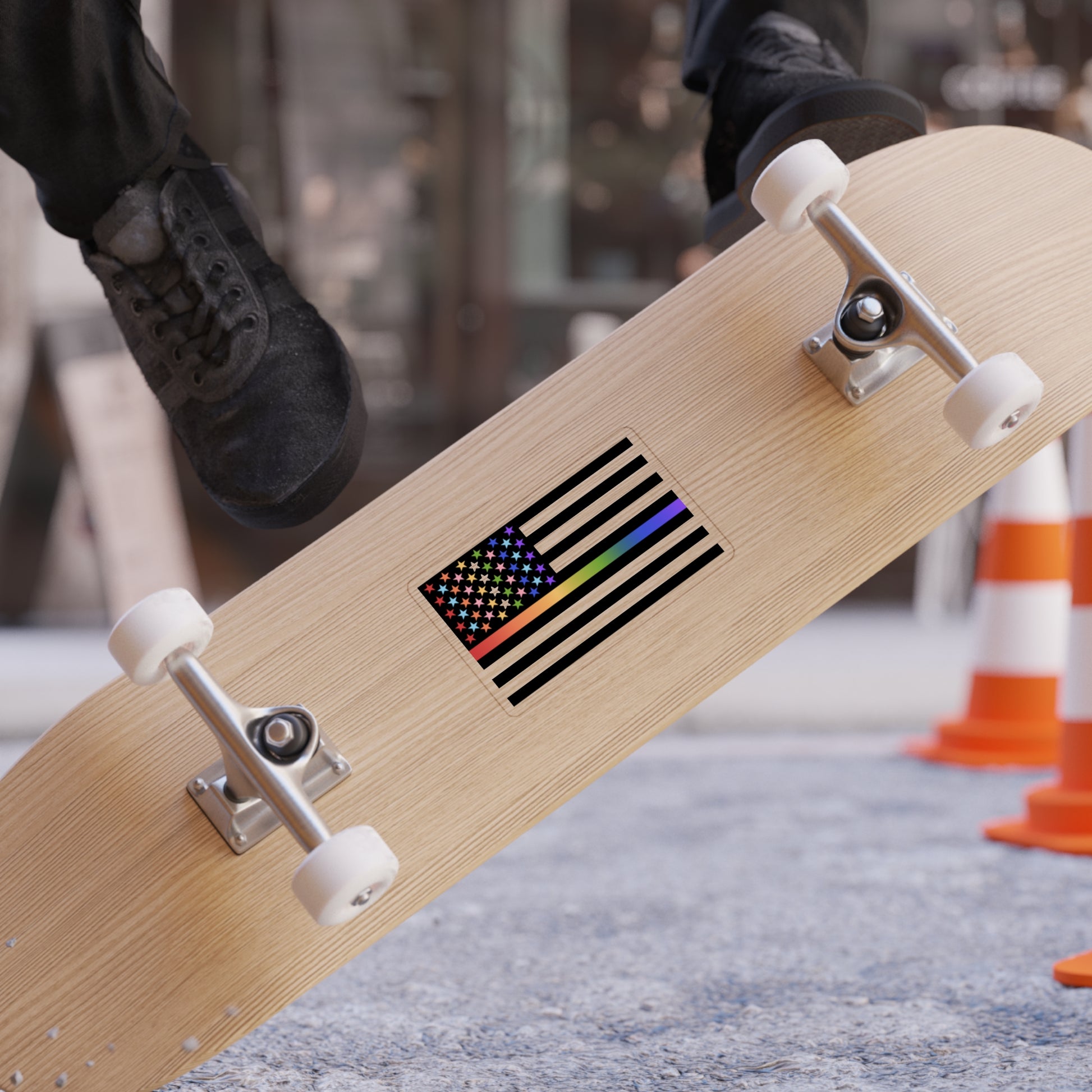 Thin Queer Line American Flag Outdoor Sticker