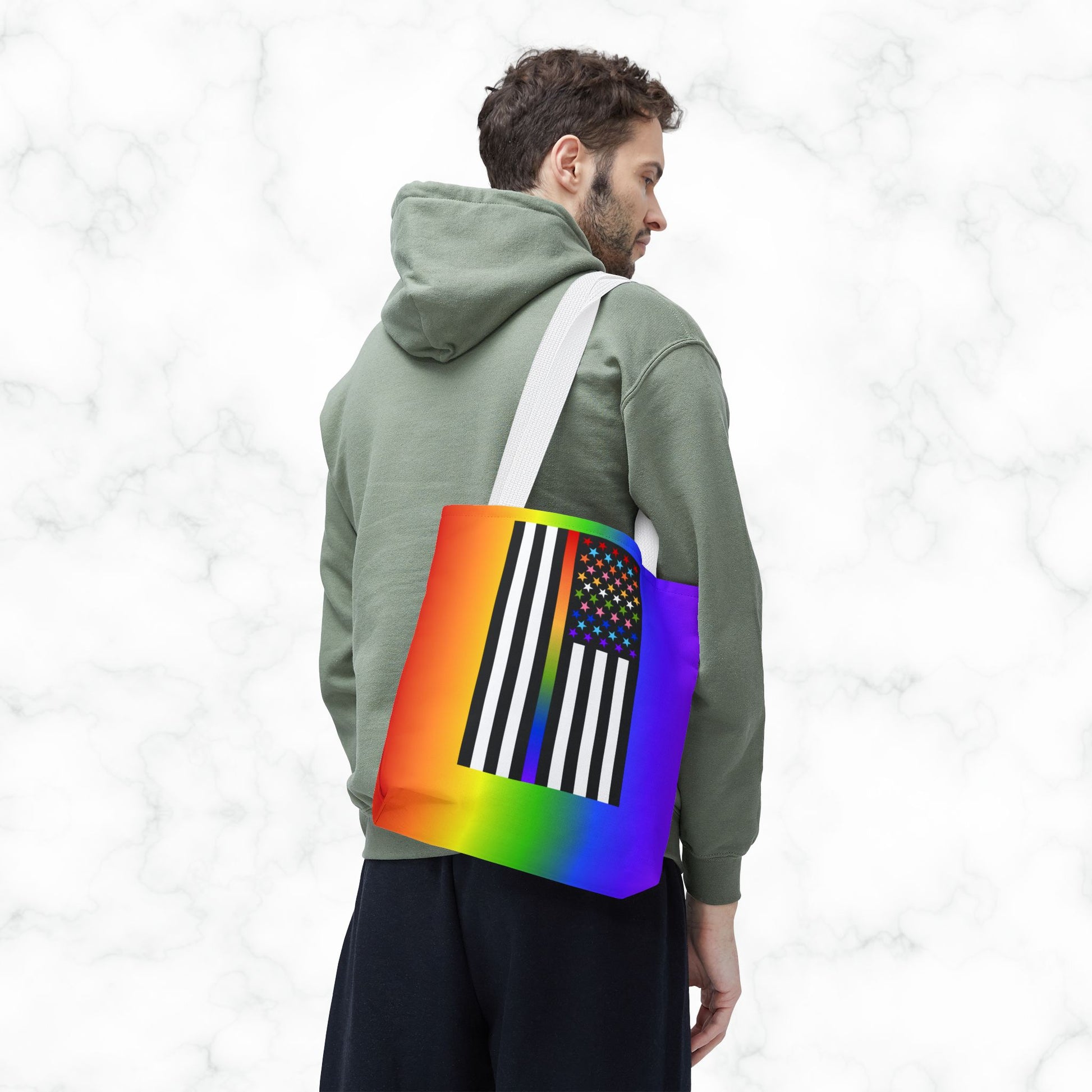 Thin Queer Line American Flag Tote Bag