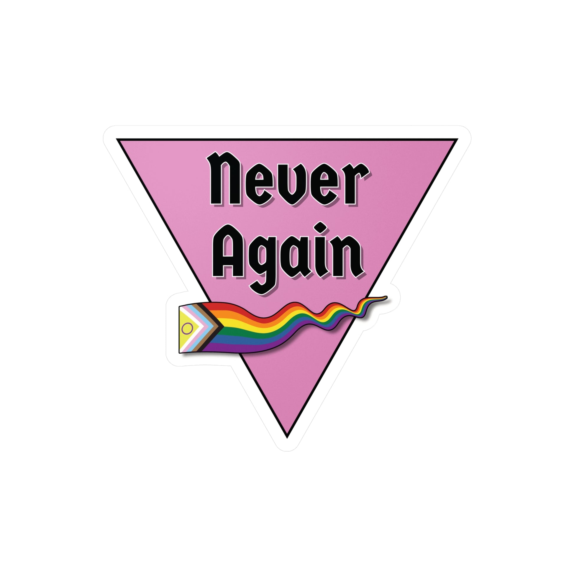 Never Again Historical Pink Triangle Kiss-Cut Vinyl Decals
