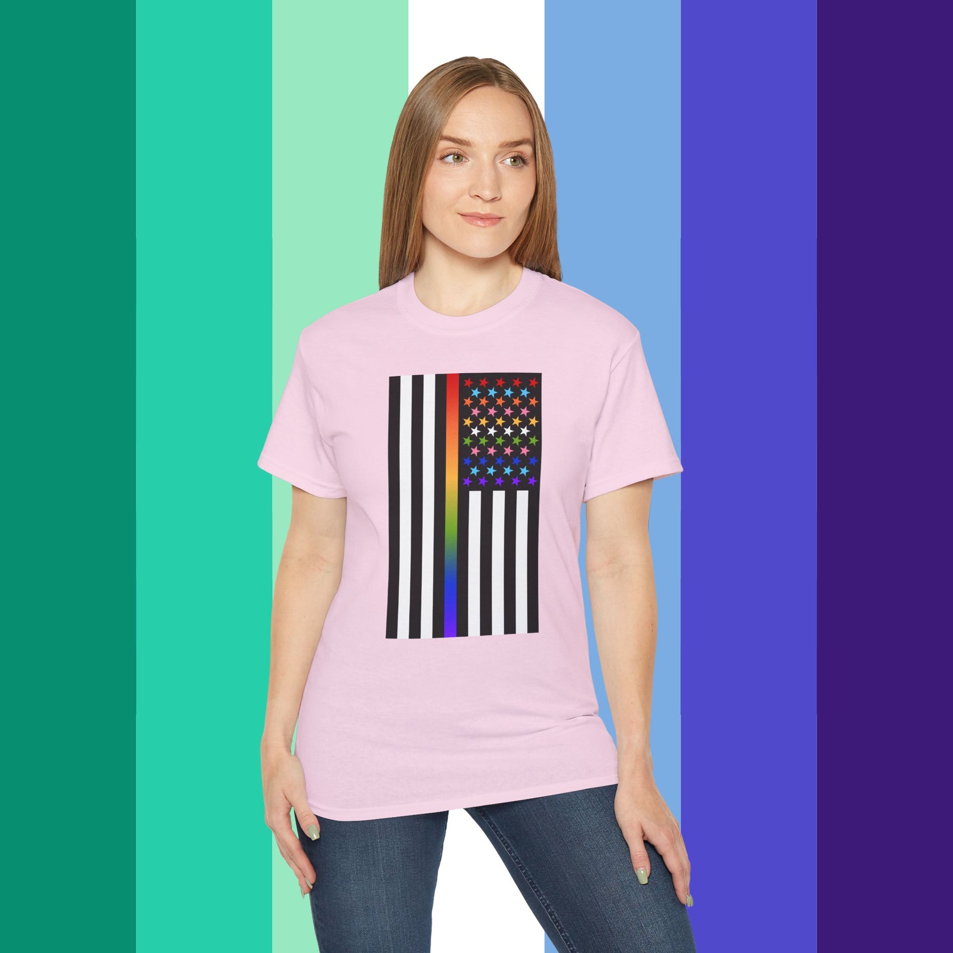 Thin Queer Line American Flag Ultra Cotton T-shirt