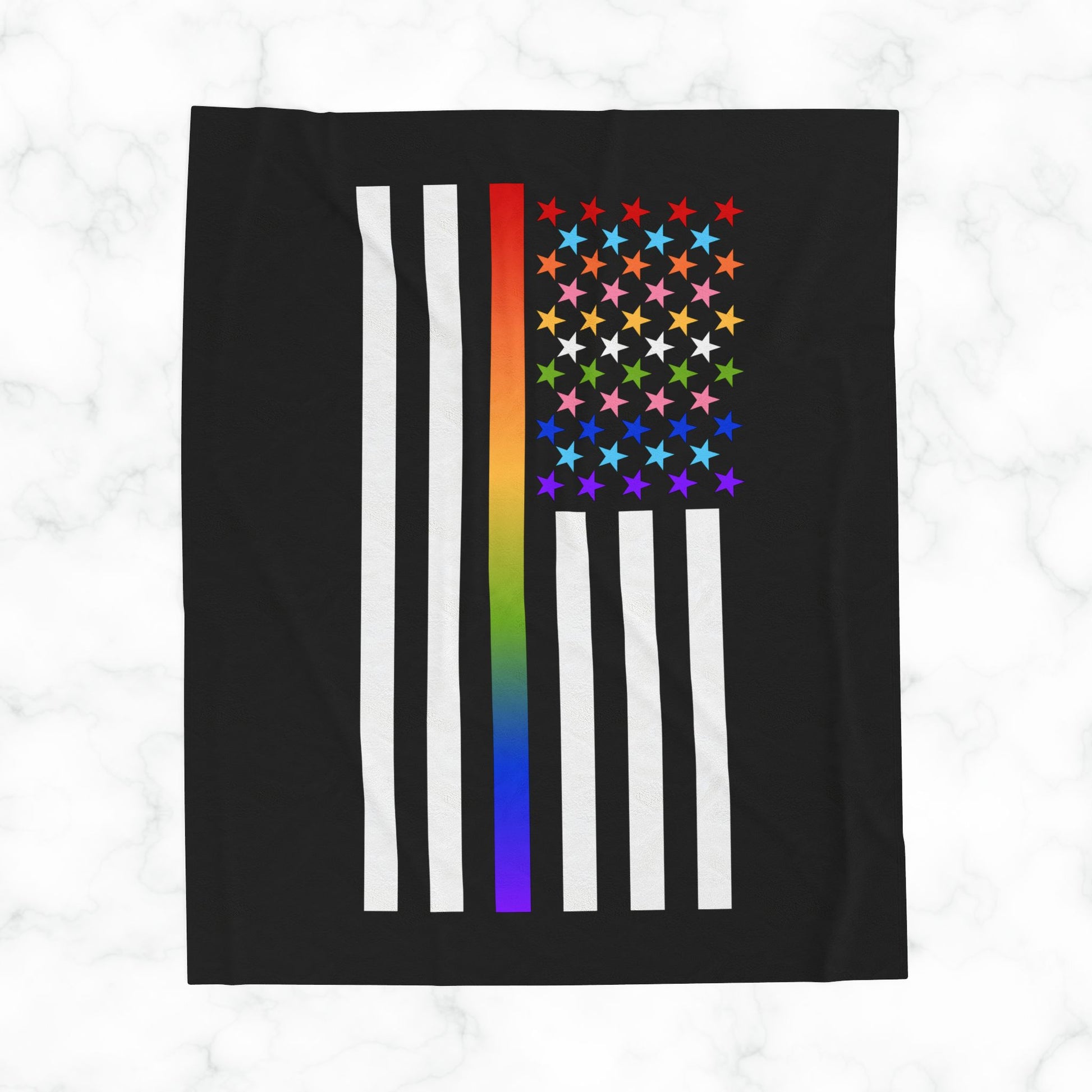 Thin Queer Line American Flag Plush Blanket