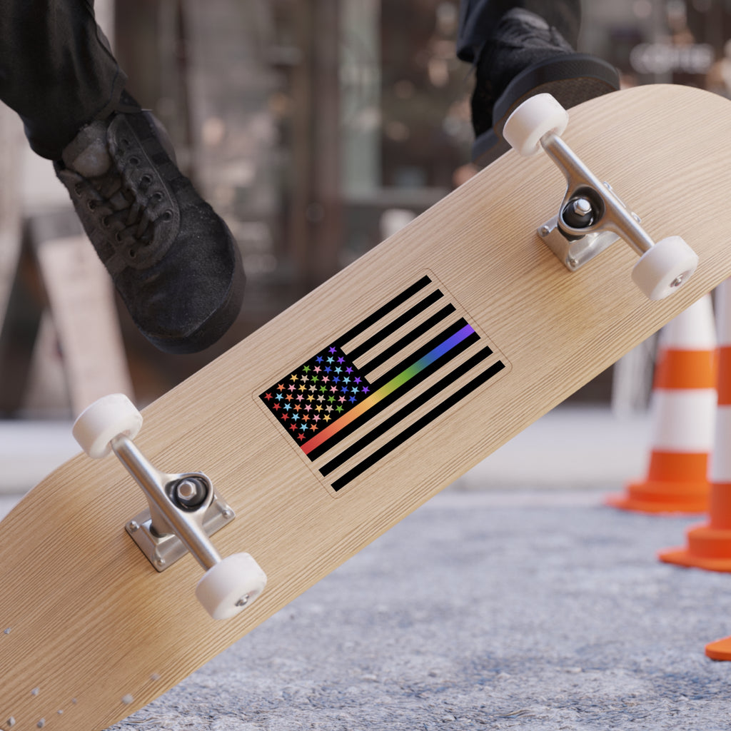 Thin Queer Line American Flag Outdoor Sticker