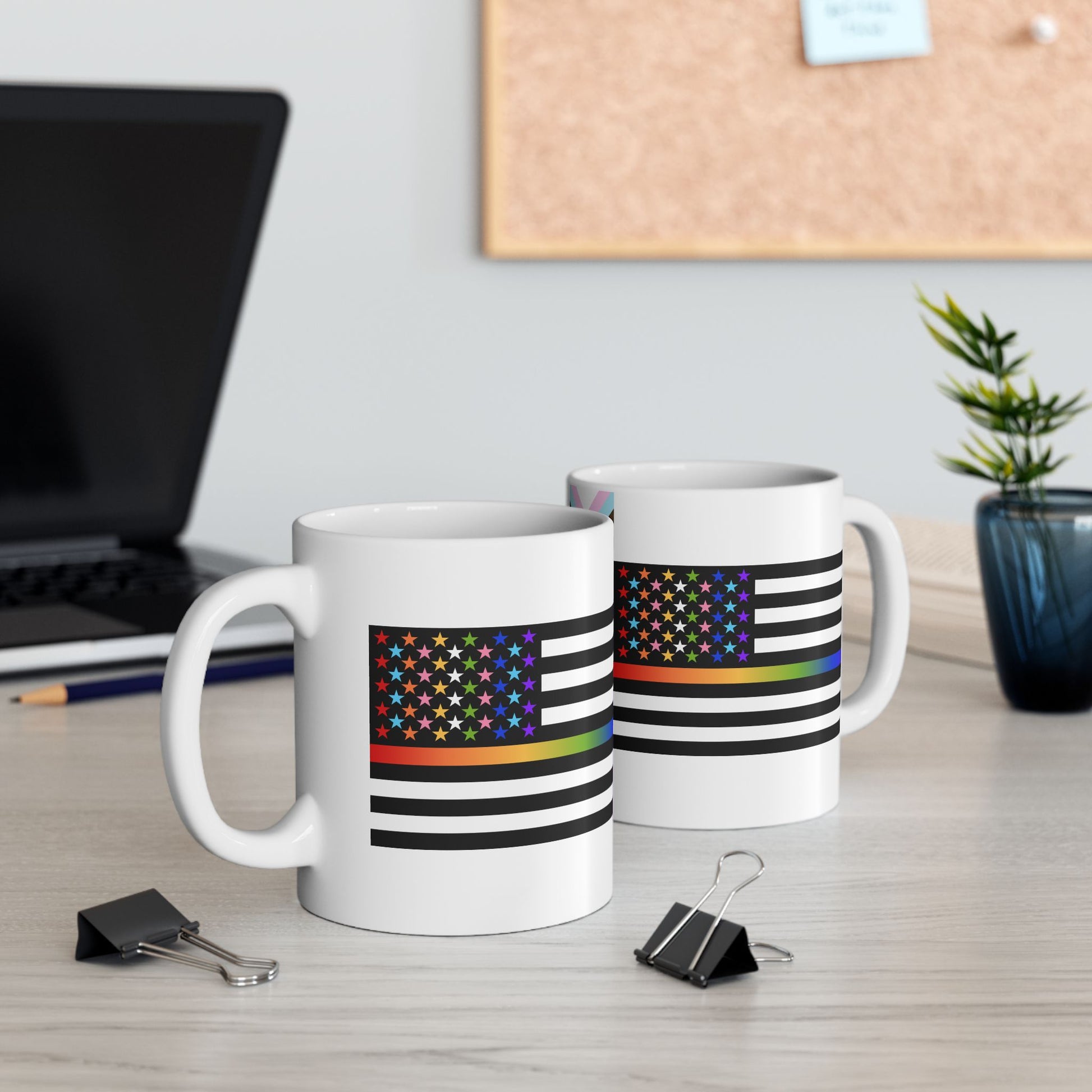 Thin Queer Line American Flag Mug