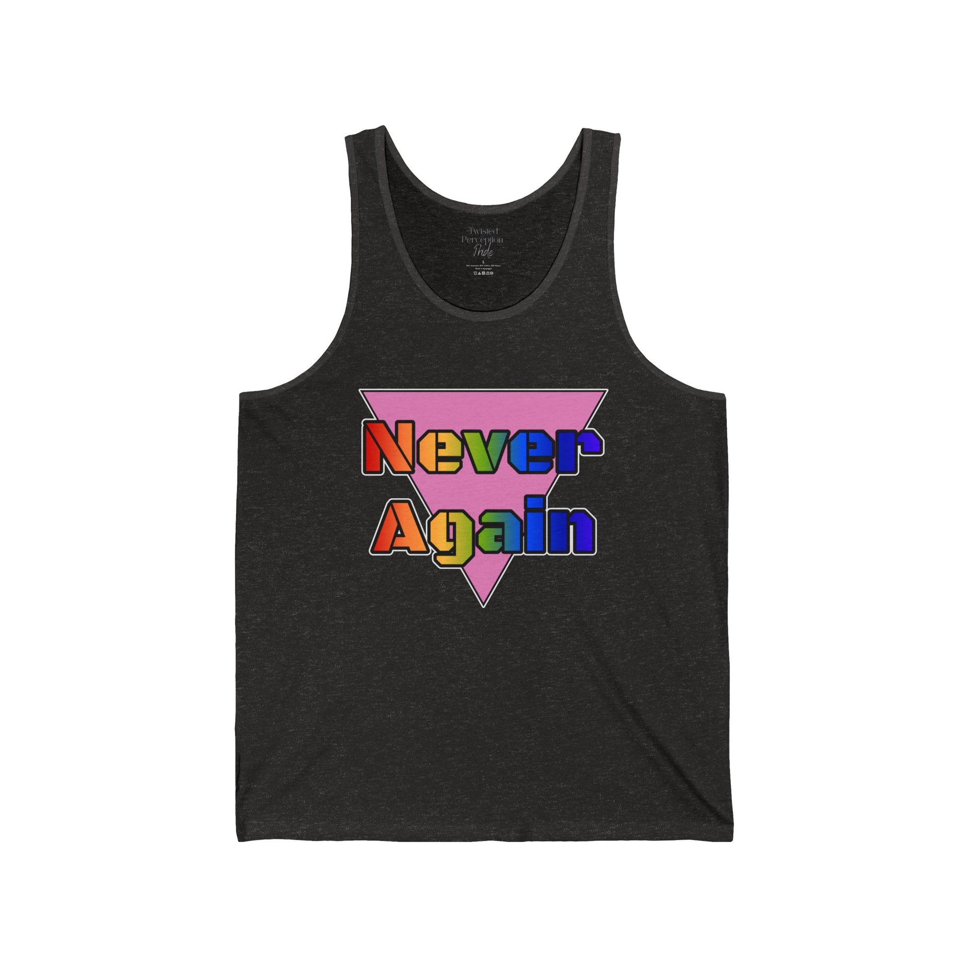Never Again Bold Letters Jersey Tank