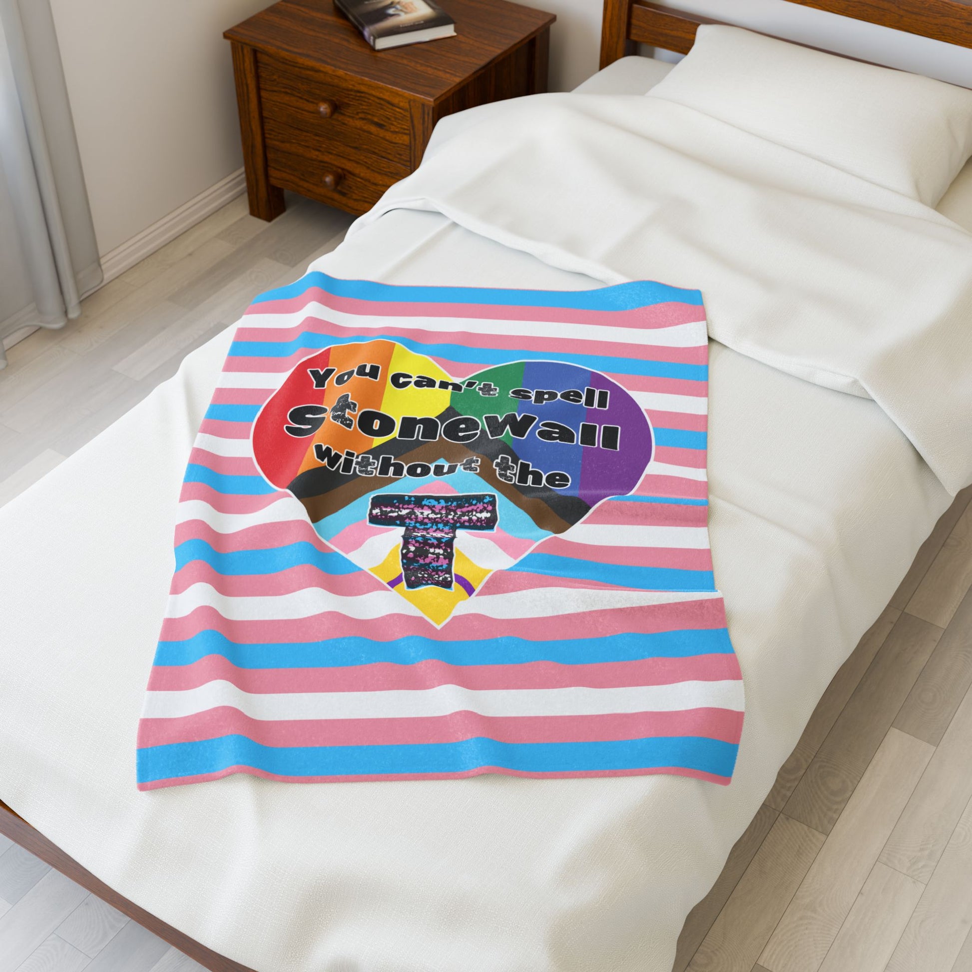 Trans Pride Stonewall Velveteen Plush Blanket