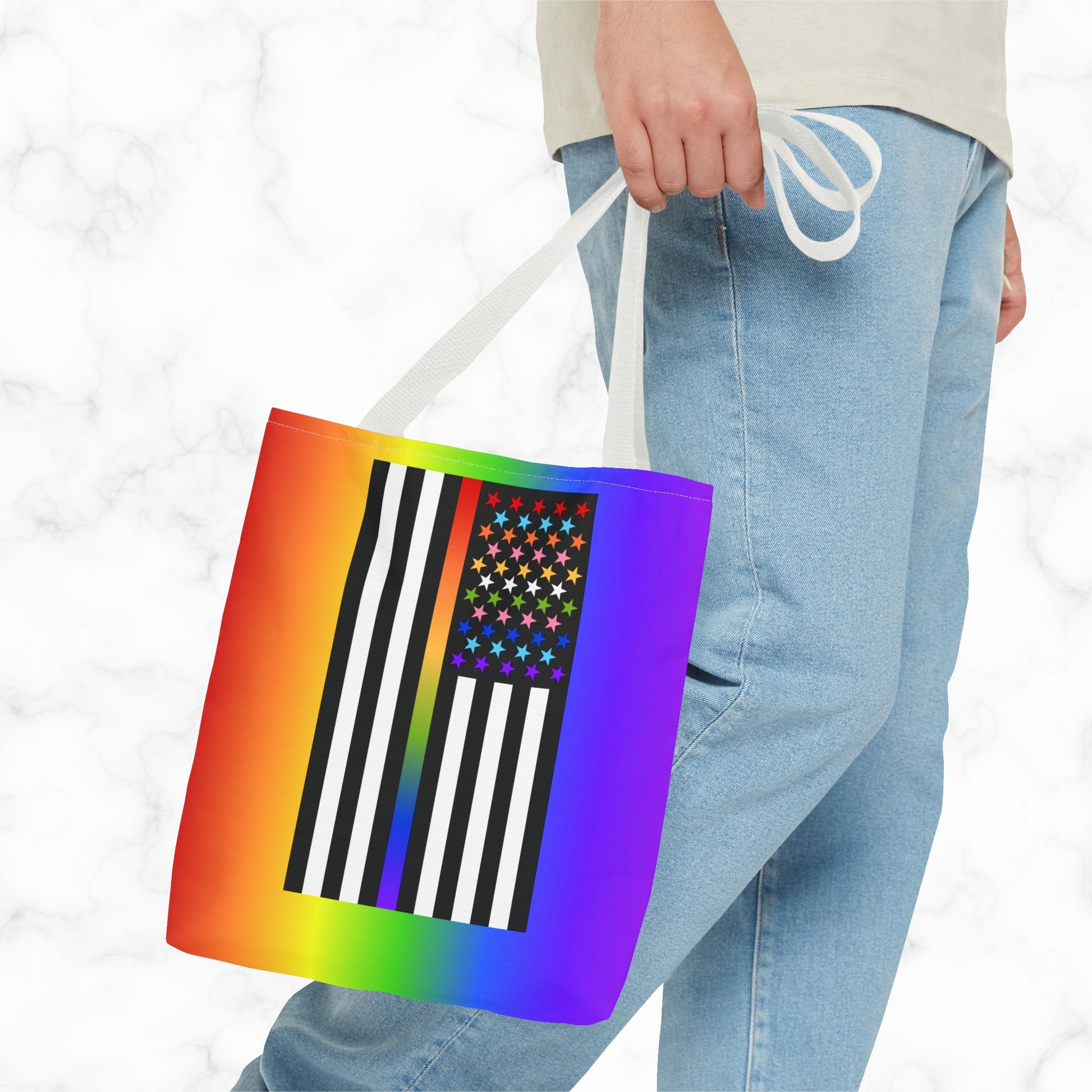 Thin Queer Line American Flag Tote Bag