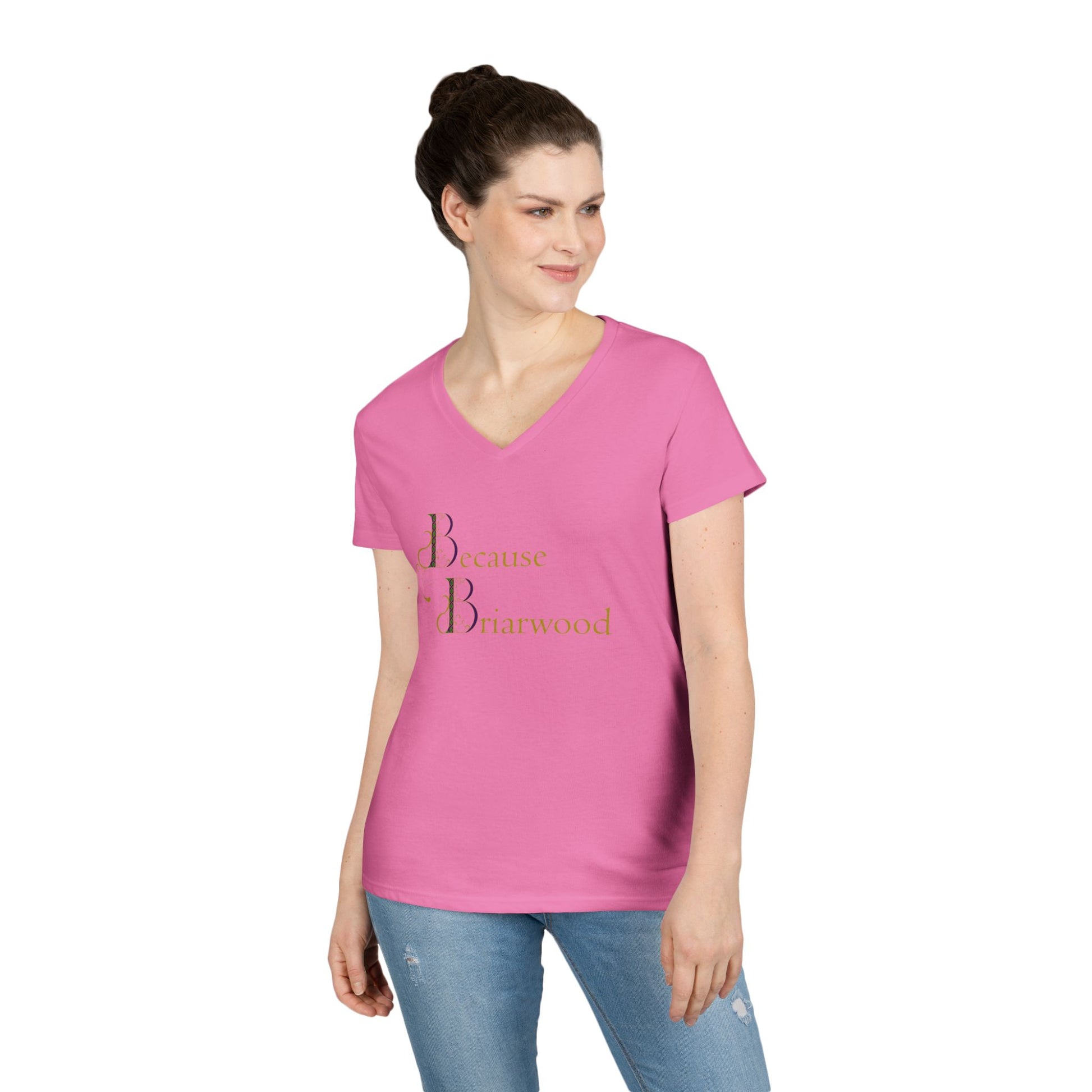 Because Briarwood Fem Cut V-Neck T-Shirt