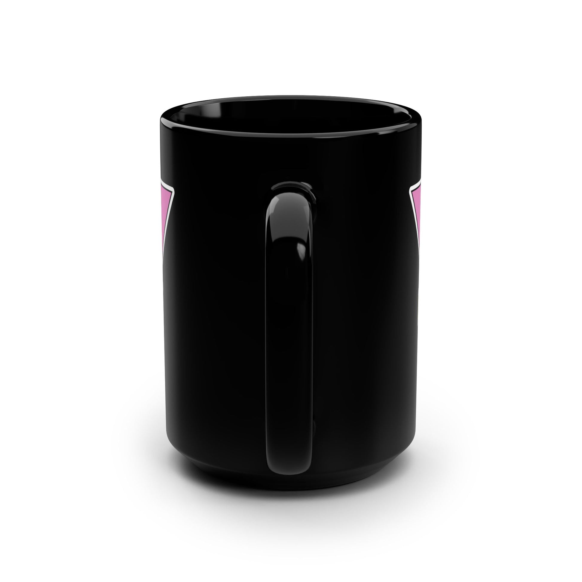 'Never Again' Pink Triangle & Flag 15oz Black Mug