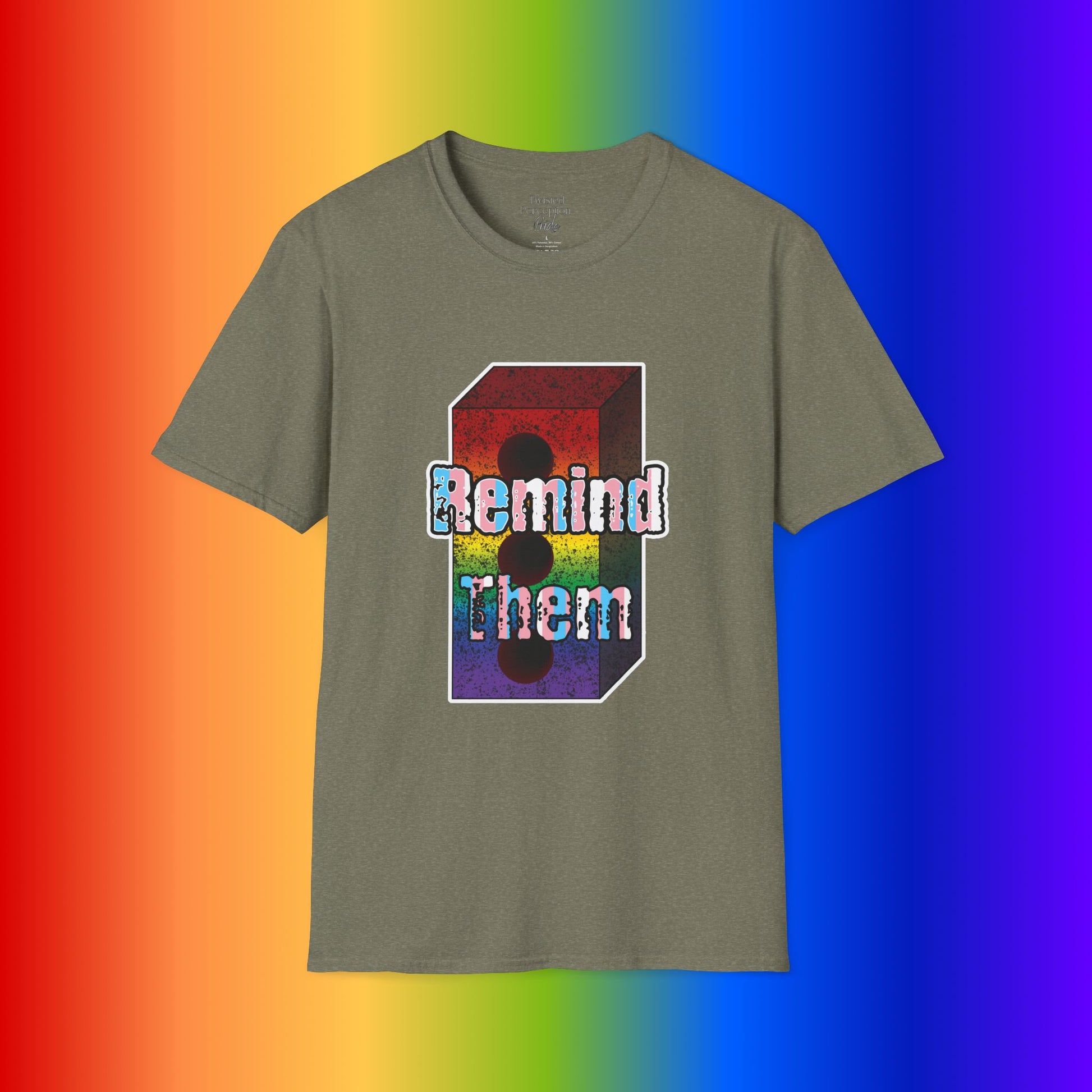 'Remind Them' Stonewall Uprising Rainbow Brick Graphic Tee