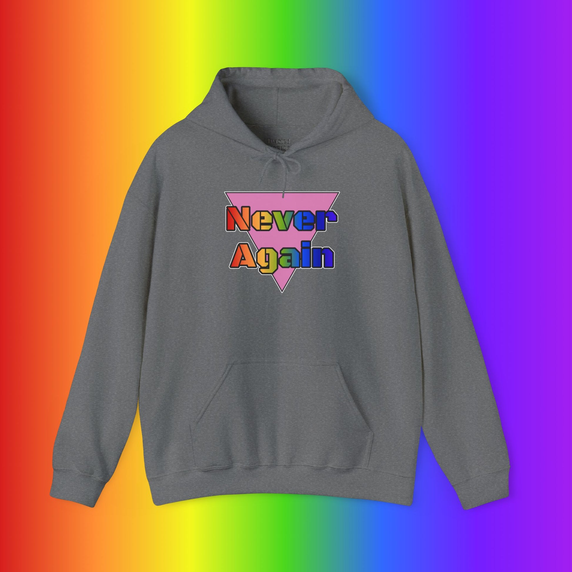 Never Again Bold Letters Heavy Blend Hoodie