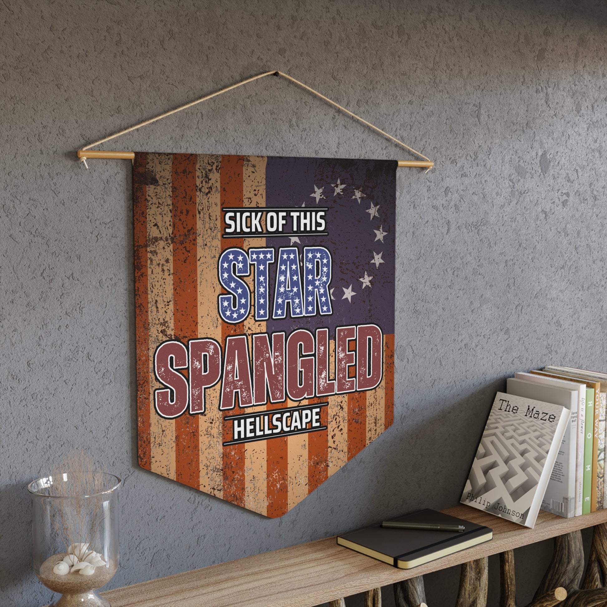 Star Spangled Hellscape 1776 American Flag Pennant