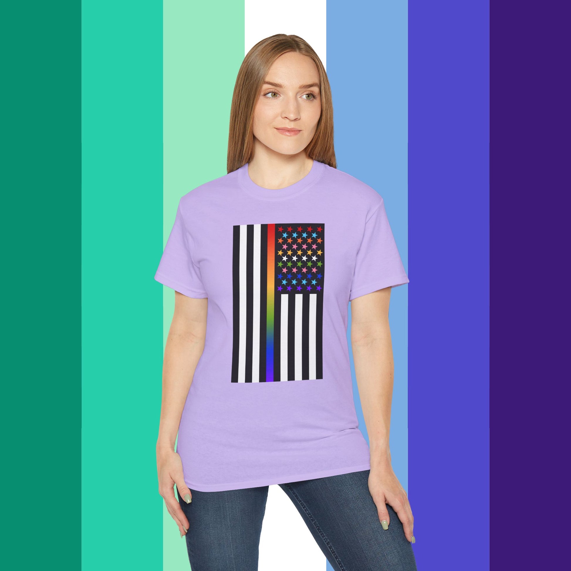 Thin Queer Line American Flag Ultra Cotton T-shirt