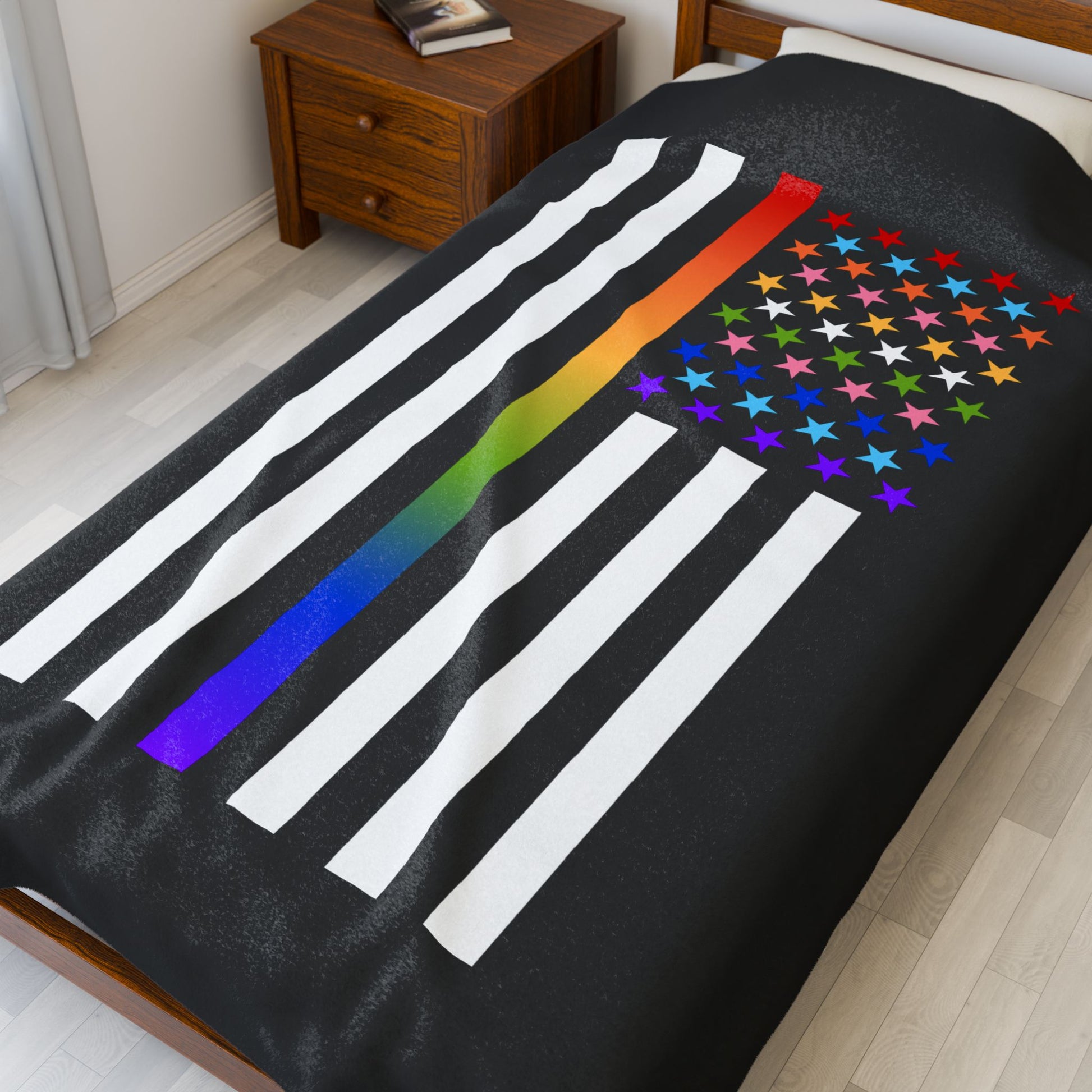 Thin Queer Line American Flag Plush Blanket