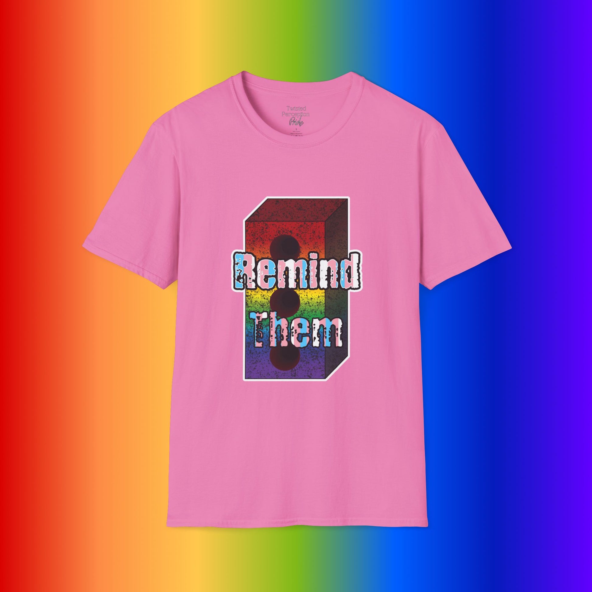 'Remind Them' Stonewall Uprising Rainbow Brick Graphic Tee