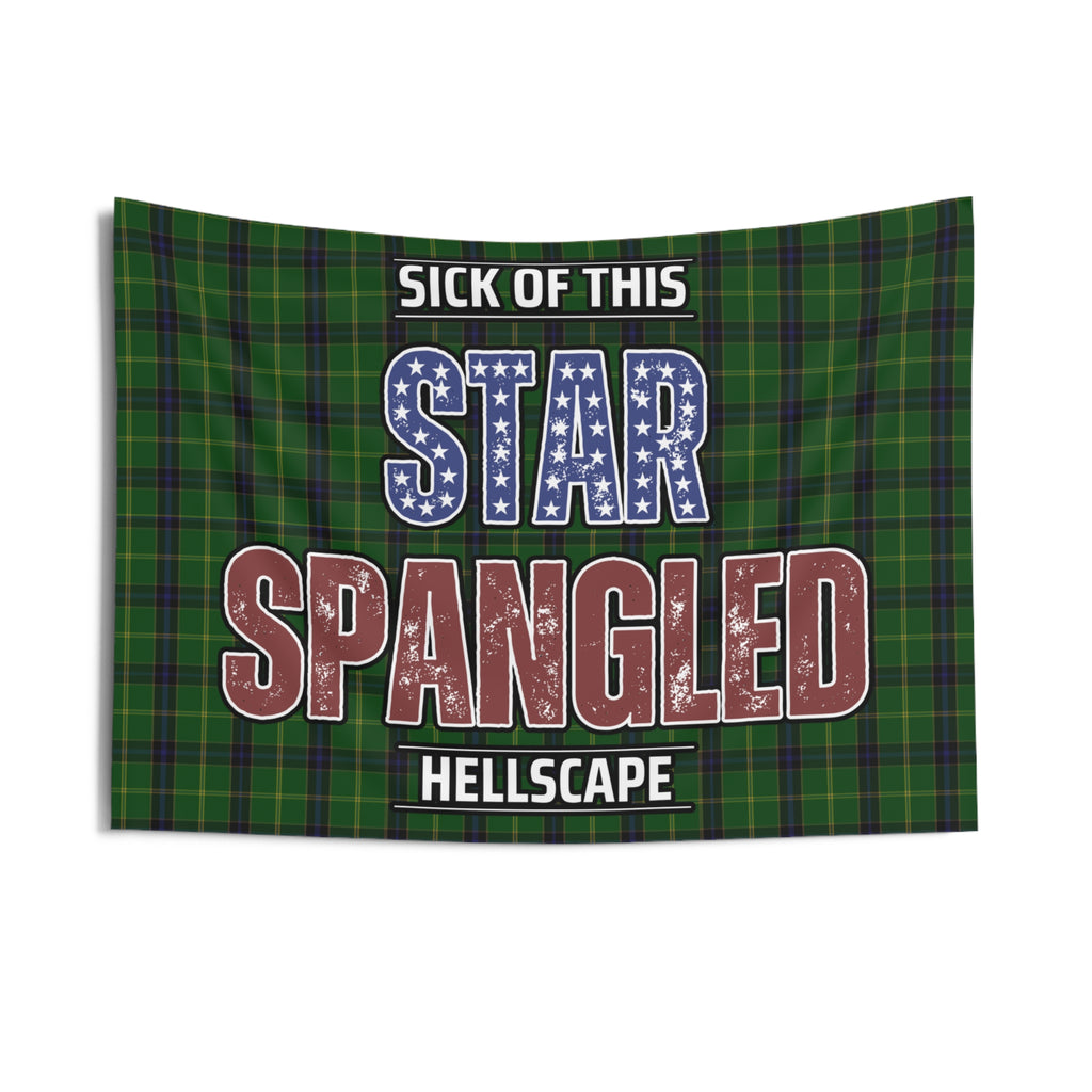 Star Spangled Hellscape Tartan Wall Tapestry