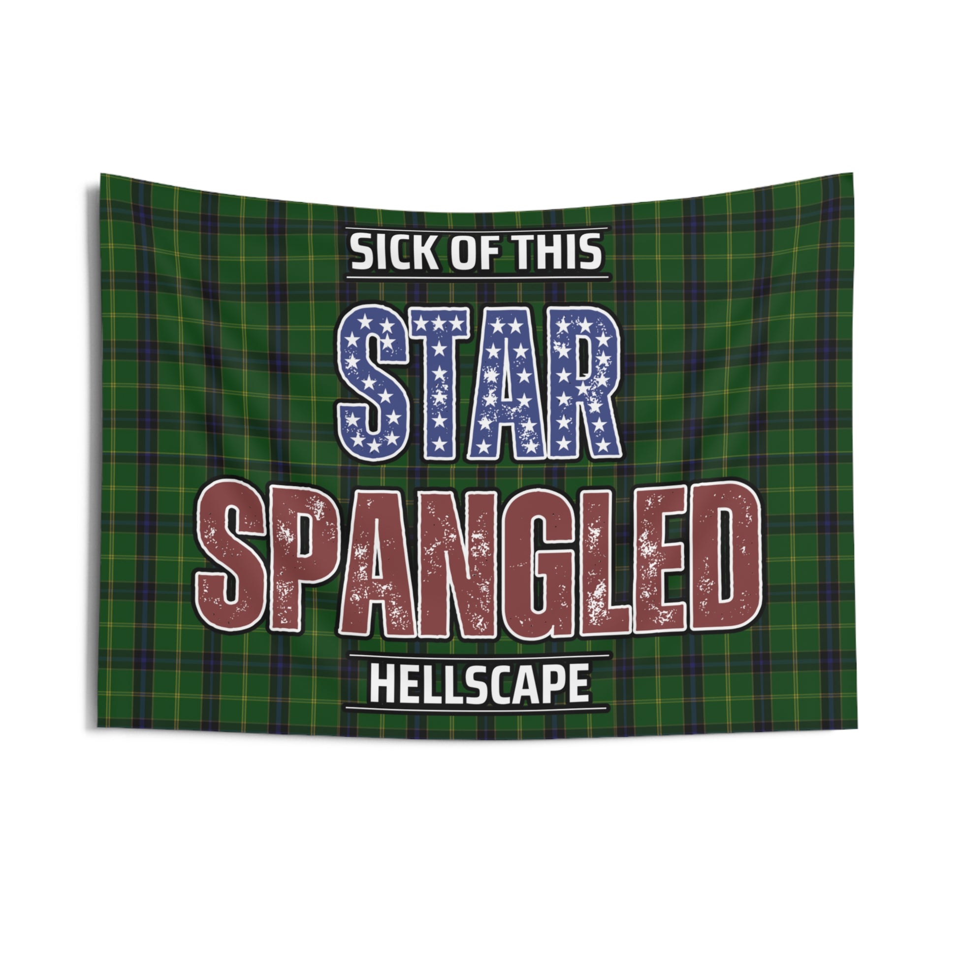 Star Spangled Hellscape Tartan Wall Tapestry
