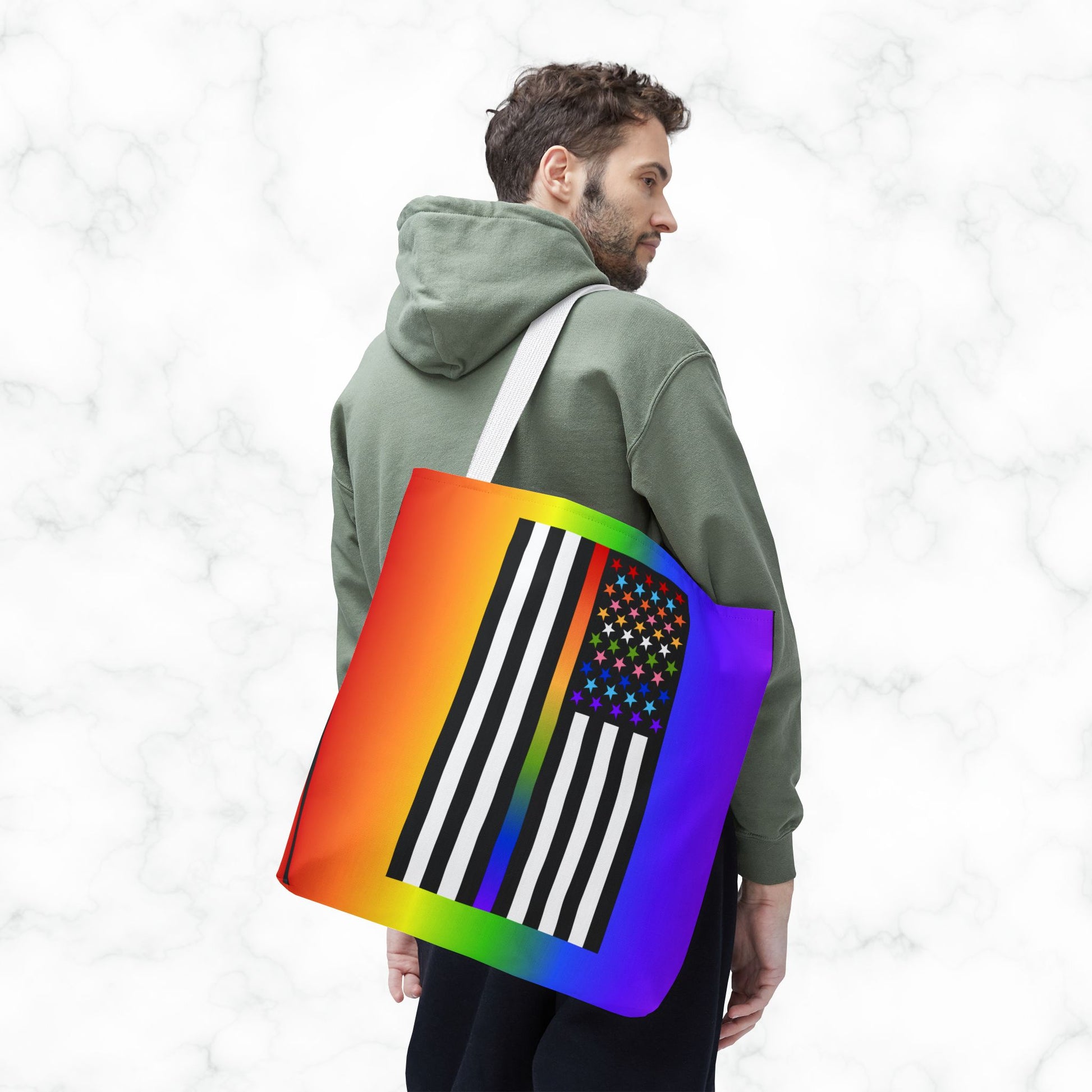 Thin Queer Line American Flag Tote Bag