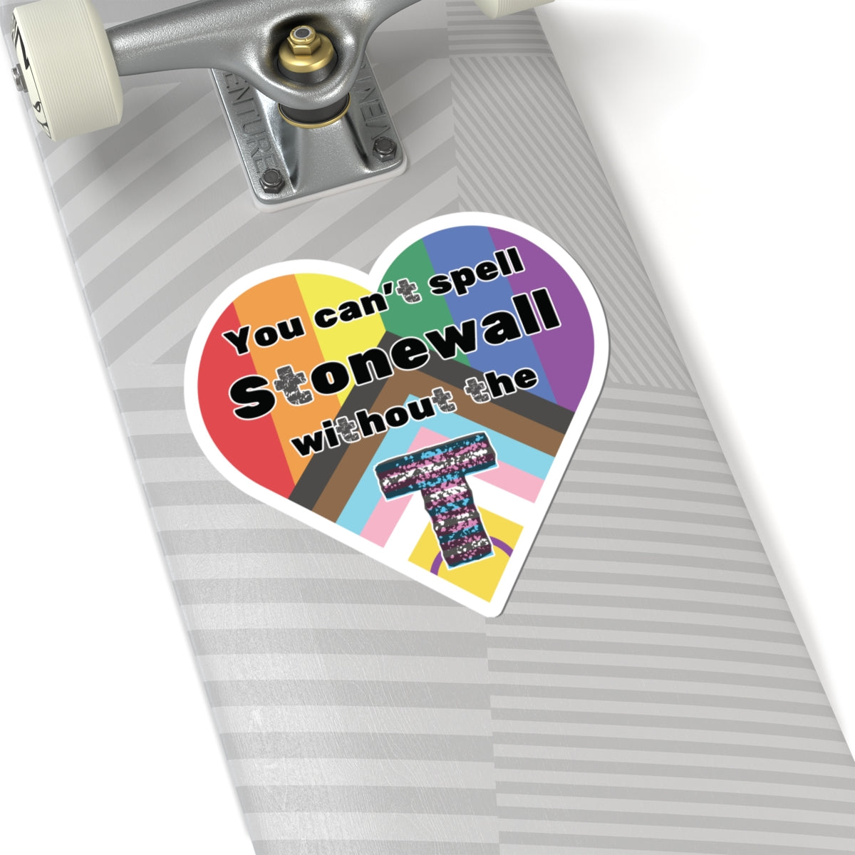 Trans Inclusion Stonewall Heart Kiss-Cut Stickers