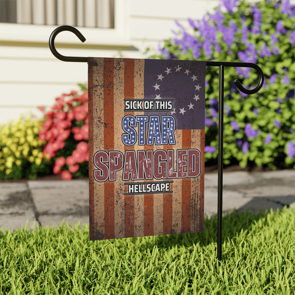 Star Spangled Hellscape 1776 American Flag Banner