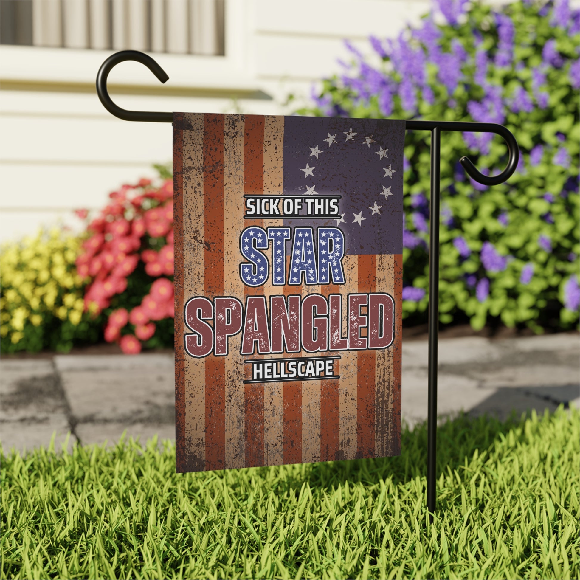 Star Spangled Hellscape 1776 American Flag Banner