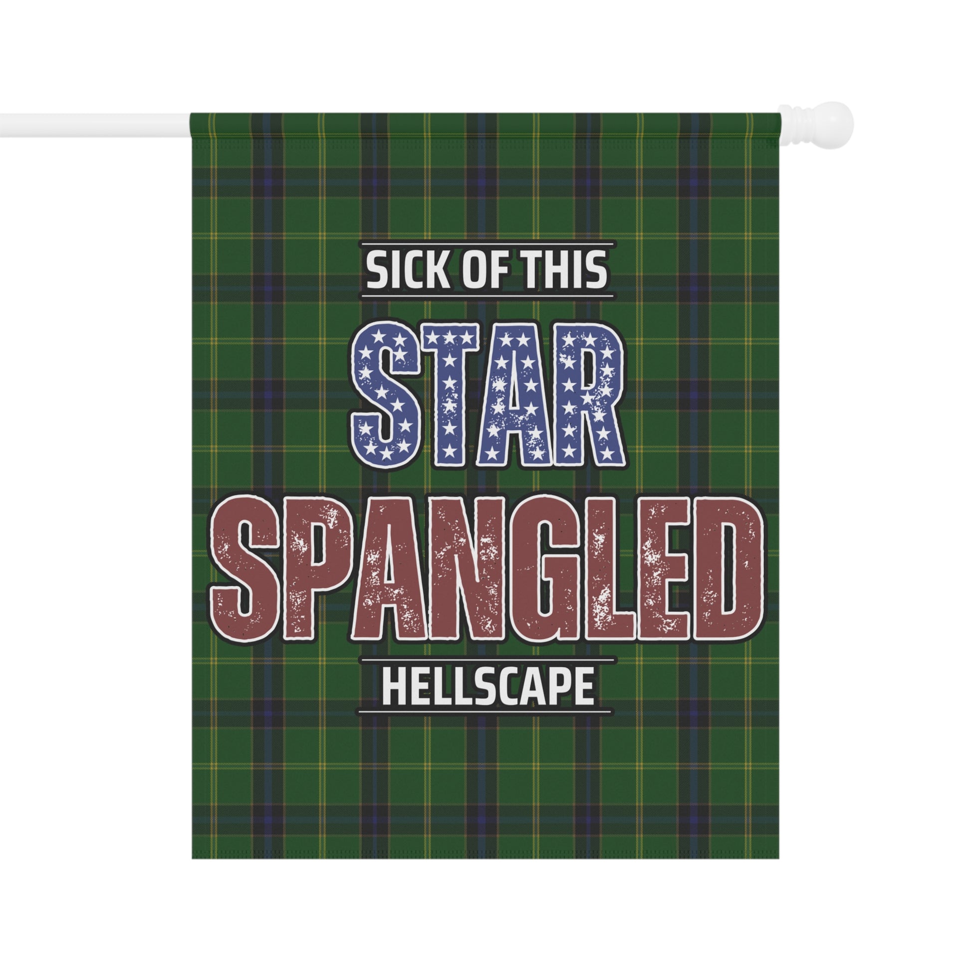 Star Spangled Hellscape Tartan Garden Banner
