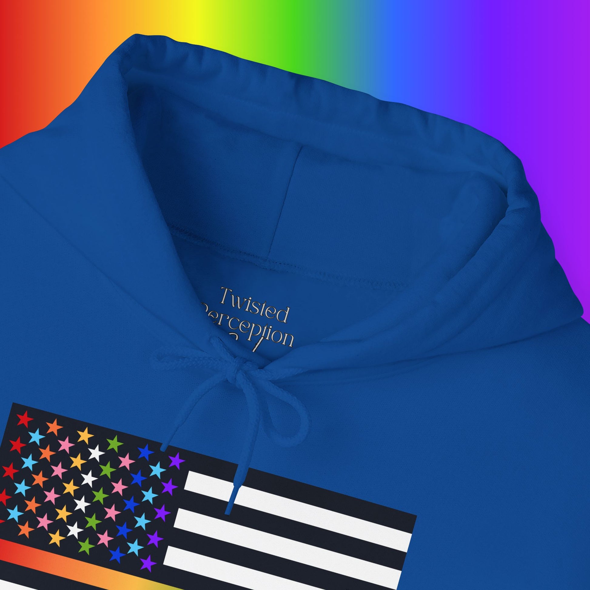 Thin Queer Line American Flag Heavy Blend Hoodie
