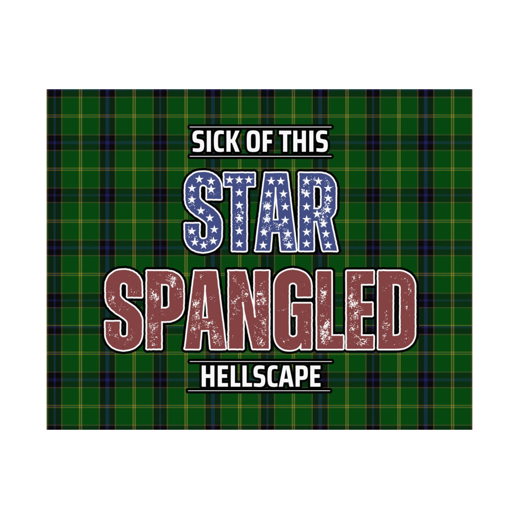Star Spangled Hellscape Tartan Satin Poster