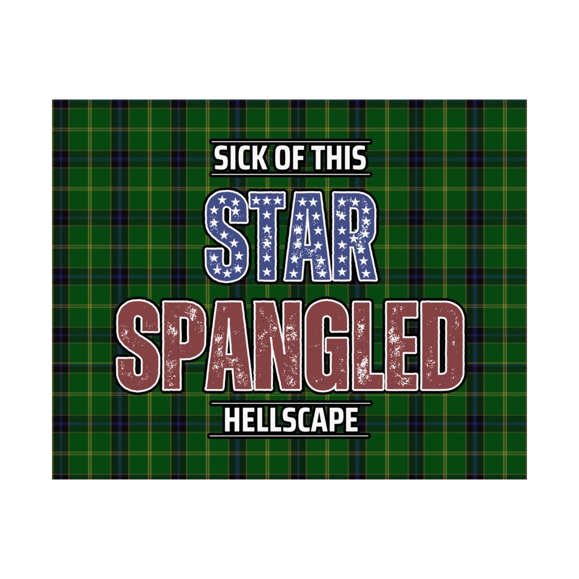 Star Spangled Hellscape Tartan Satin Poster