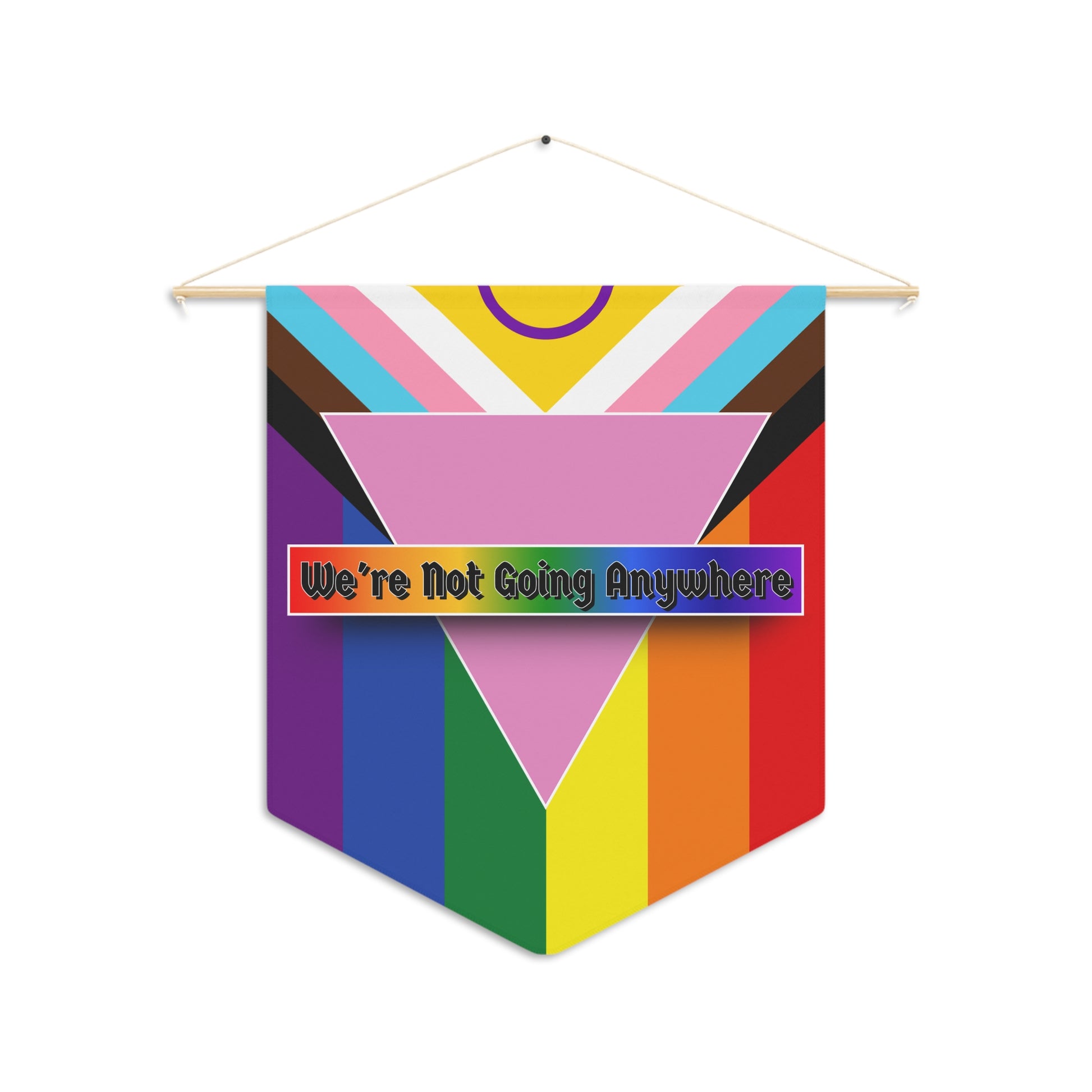 We're Not Going Anywhere Pride Pennant Banner