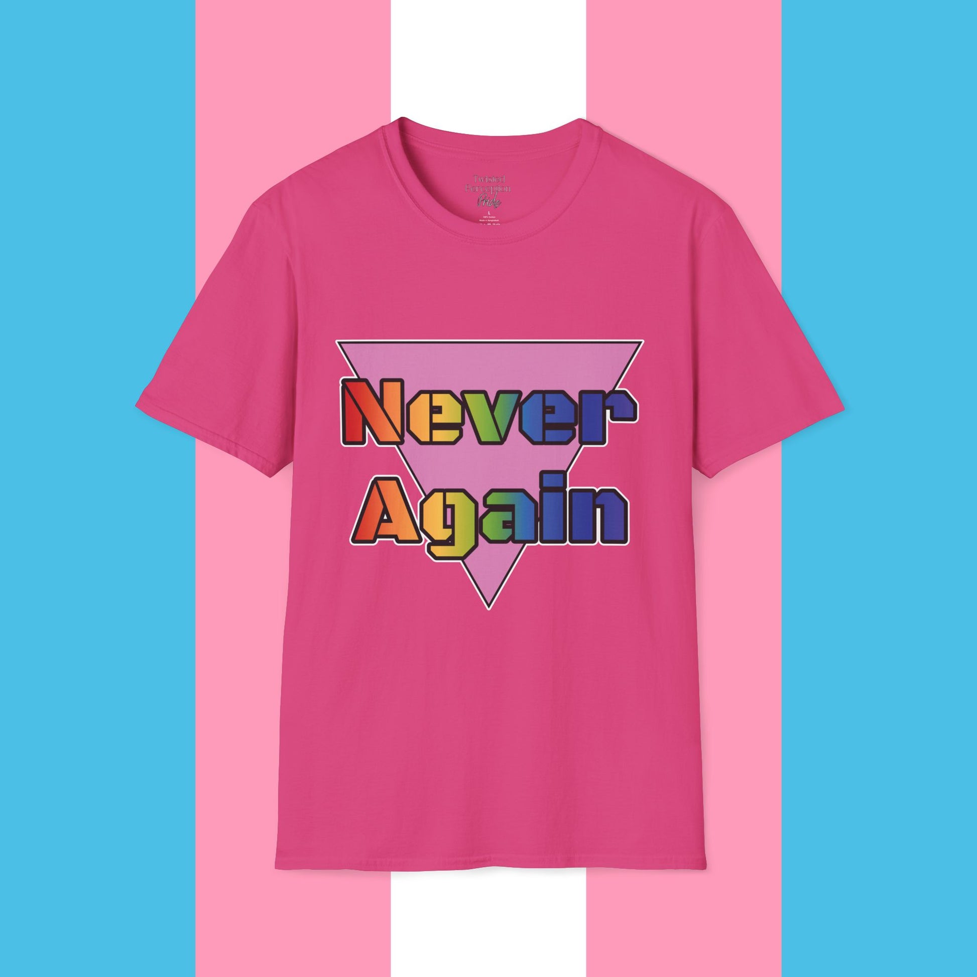 Never Again Bold Letters Gender Neutral Softstyle T-Shirt