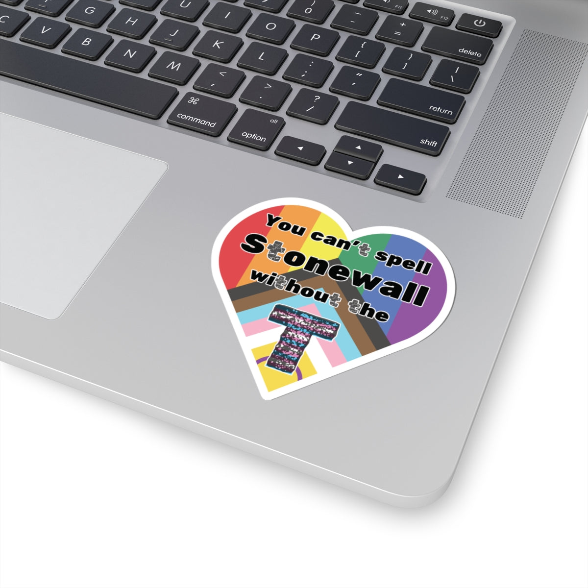 Trans Inclusion Stonewall Heart Kiss-Cut Stickers