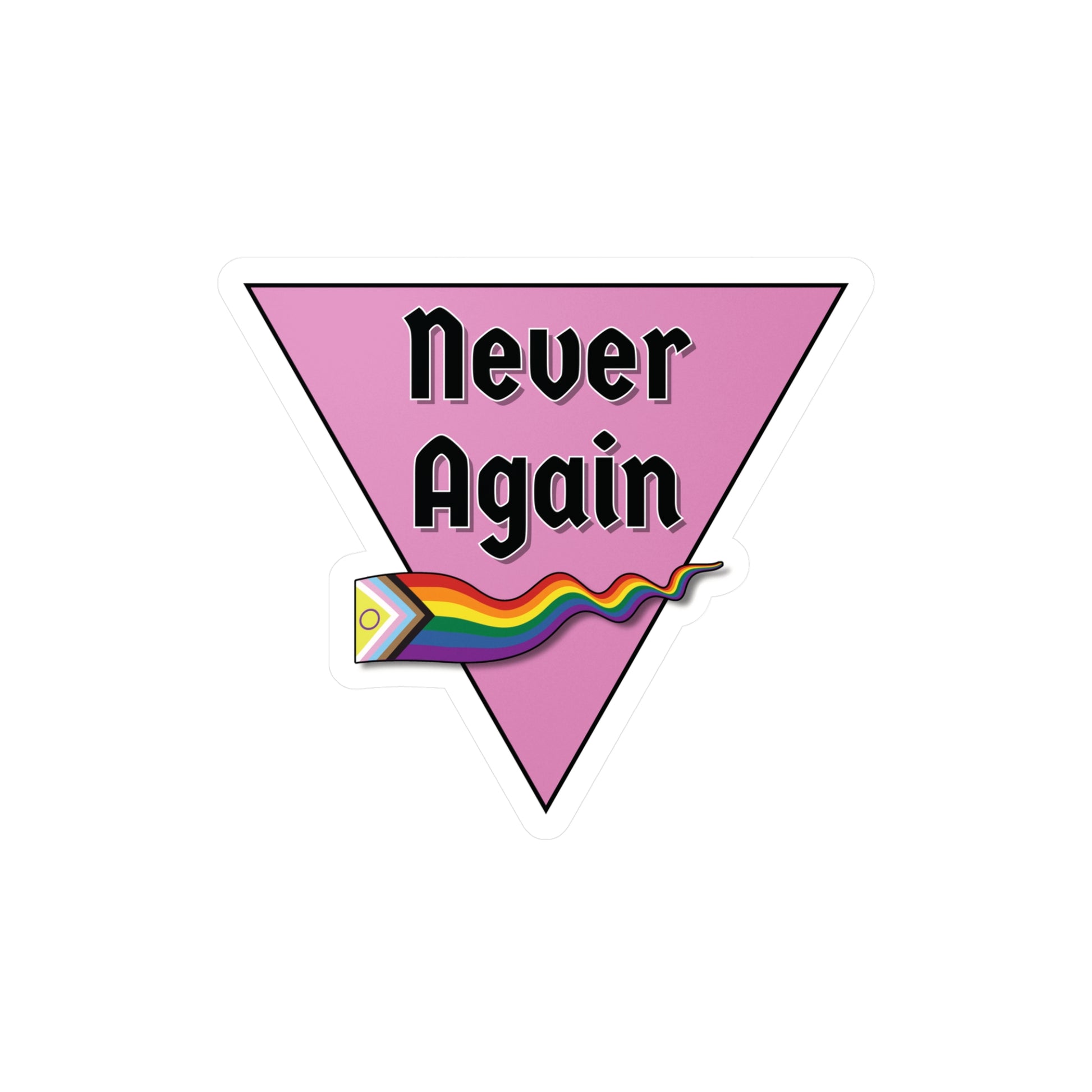 Never Again Historical Pink Triangle Kiss-Cut Vinyl Decals