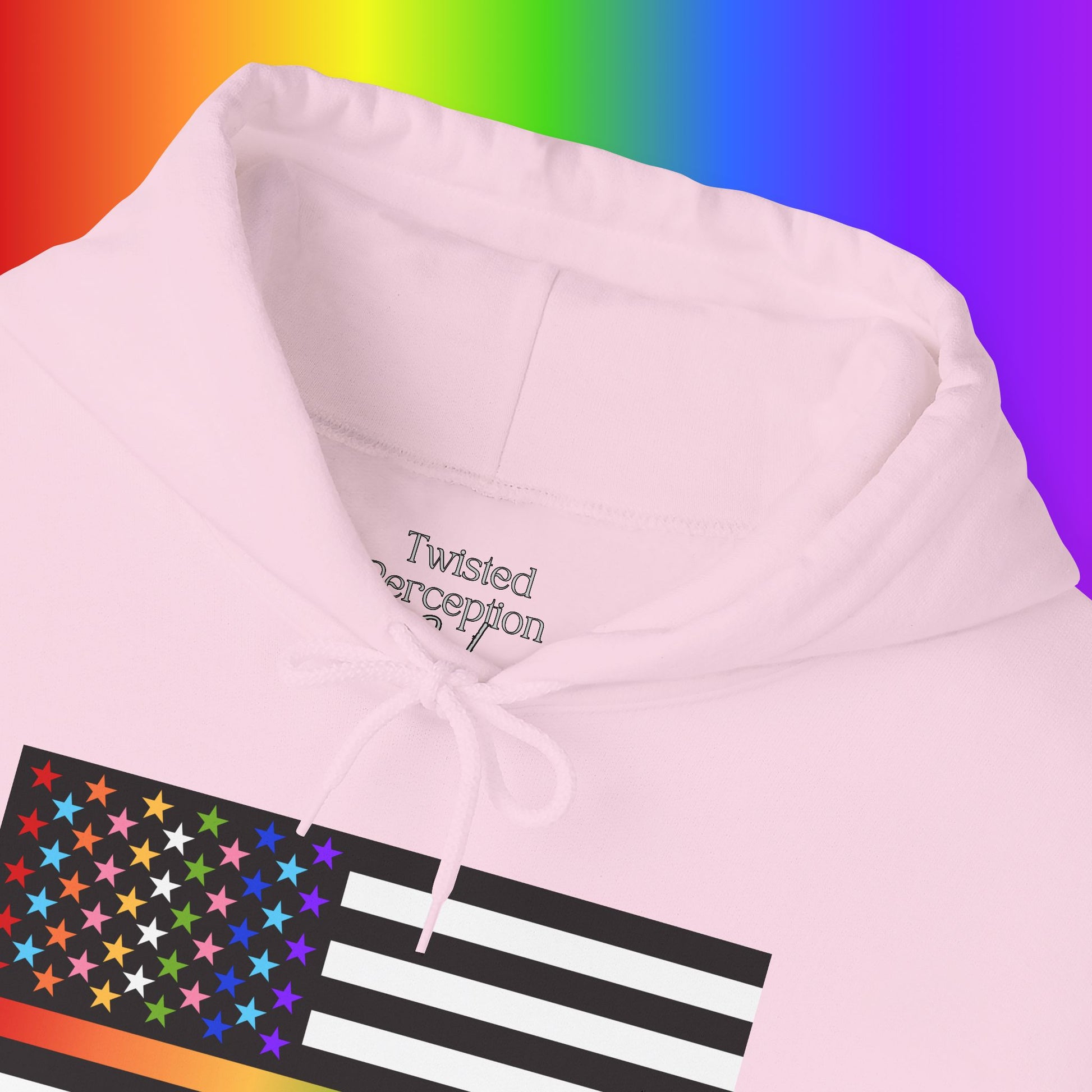 Thin Queer Line American Flag Heavy Blend Hoodie