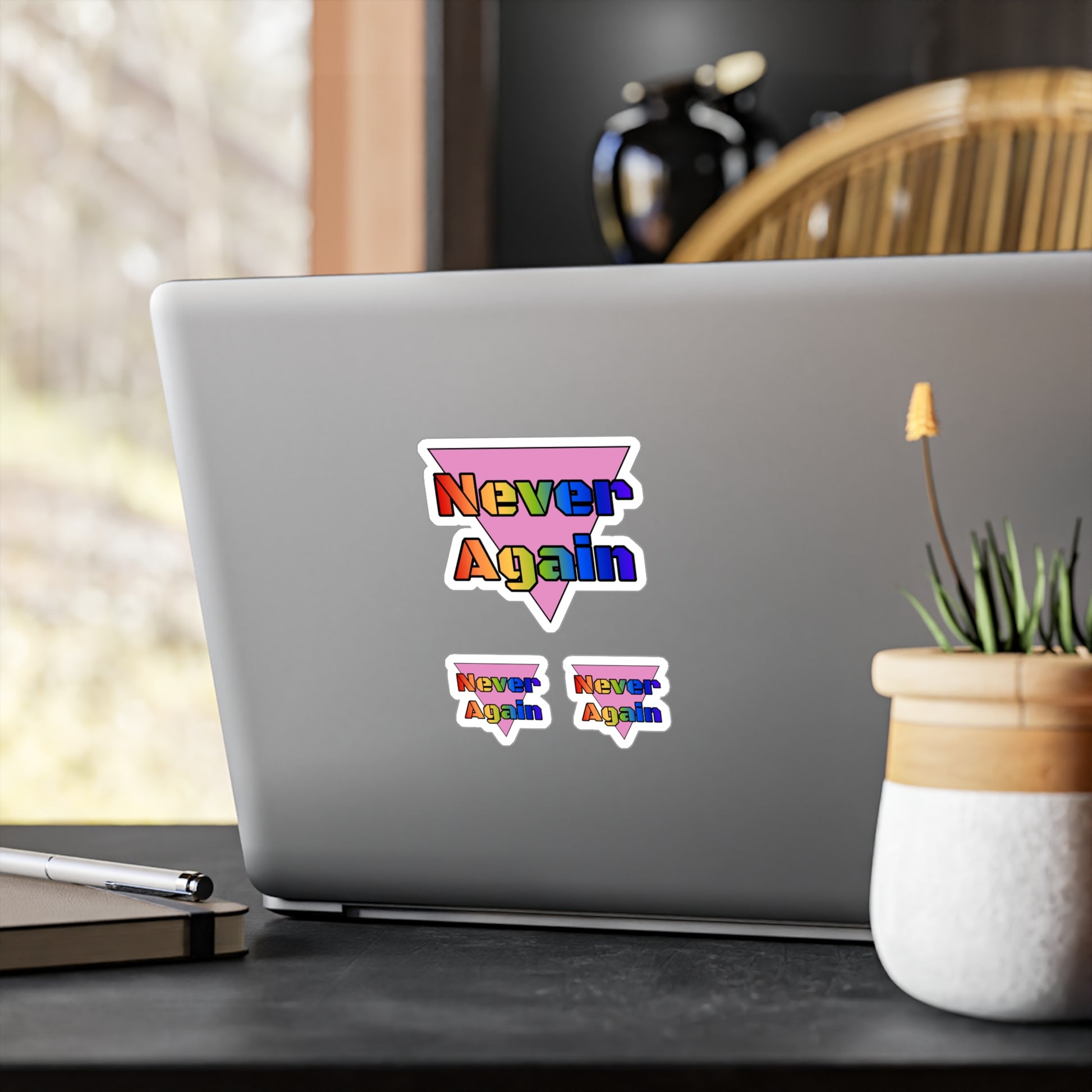 Never Again Bold Kiss-Cut Vinyl Decals