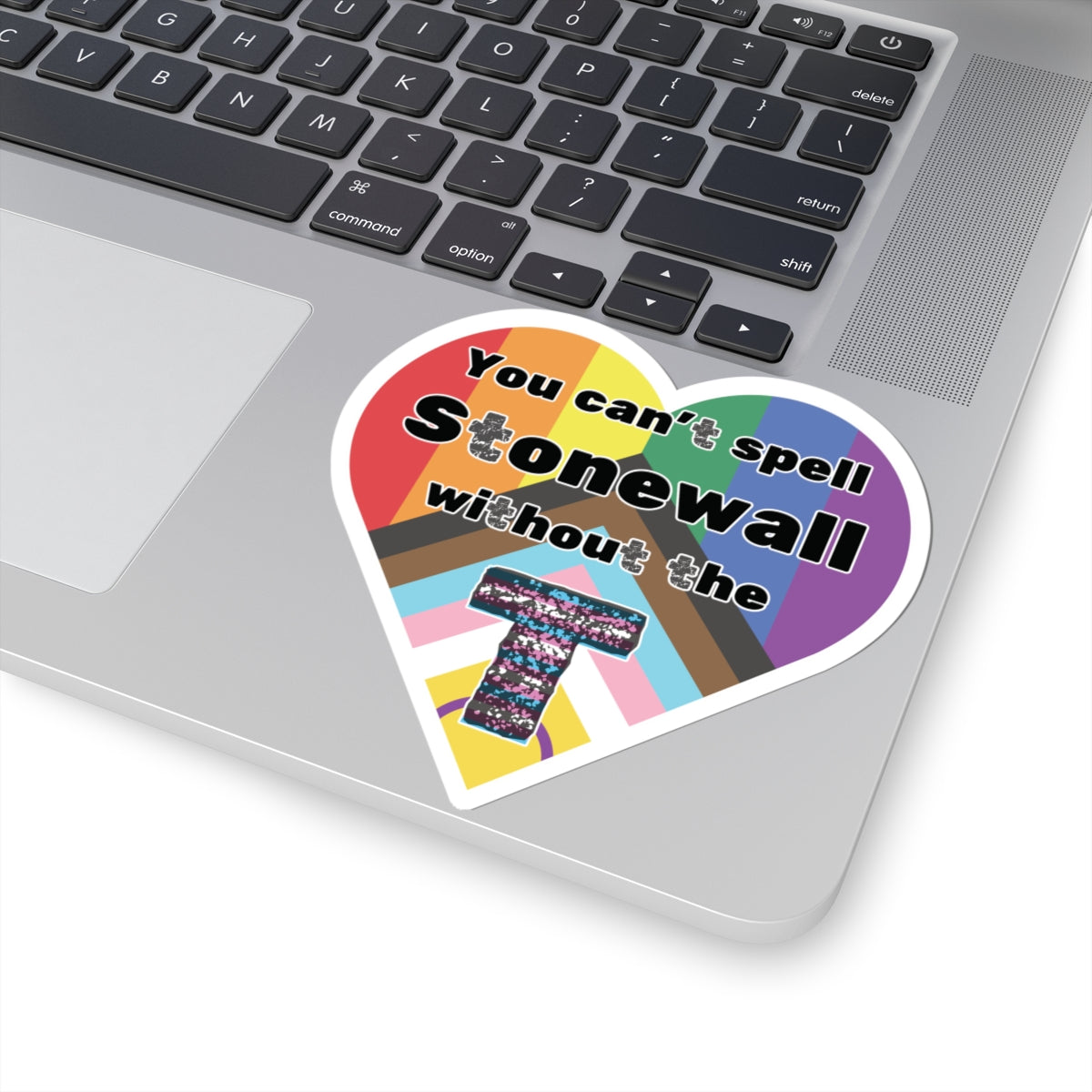 Trans Inclusion Stonewall Heart Kiss-Cut Stickers