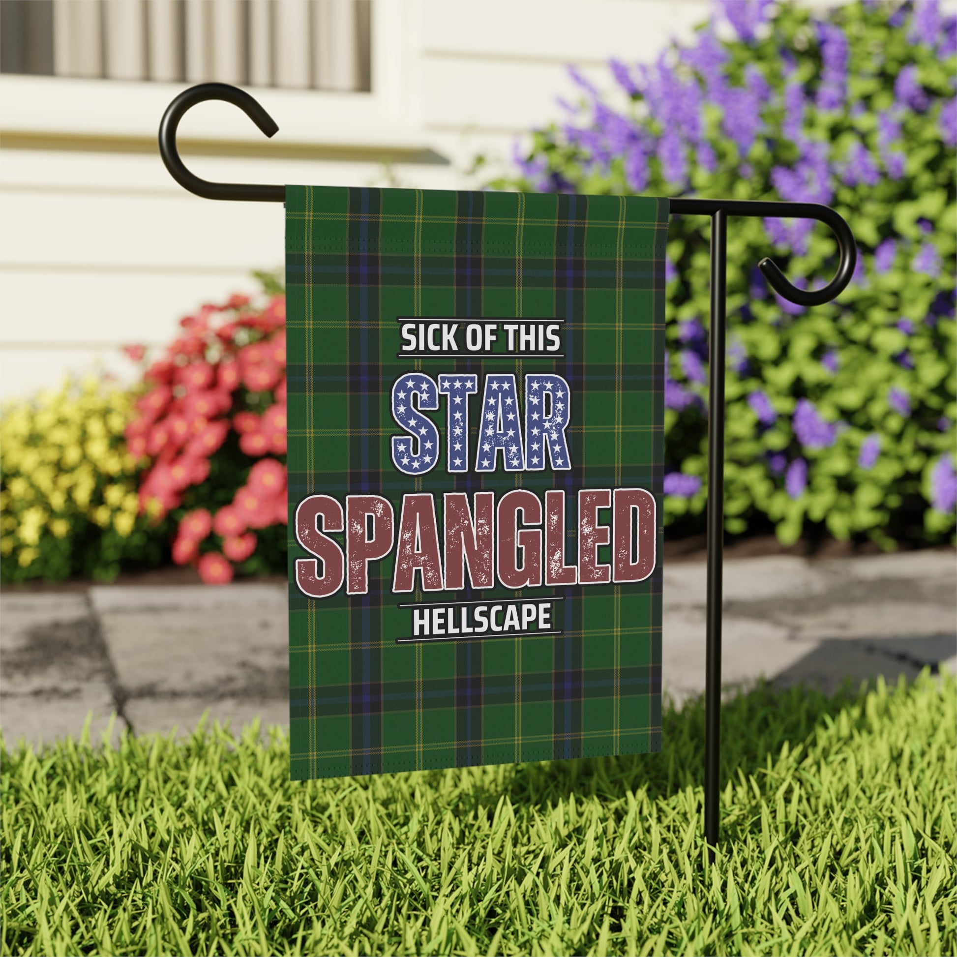 Star Spangled Hellscape Tartan Garden Banner