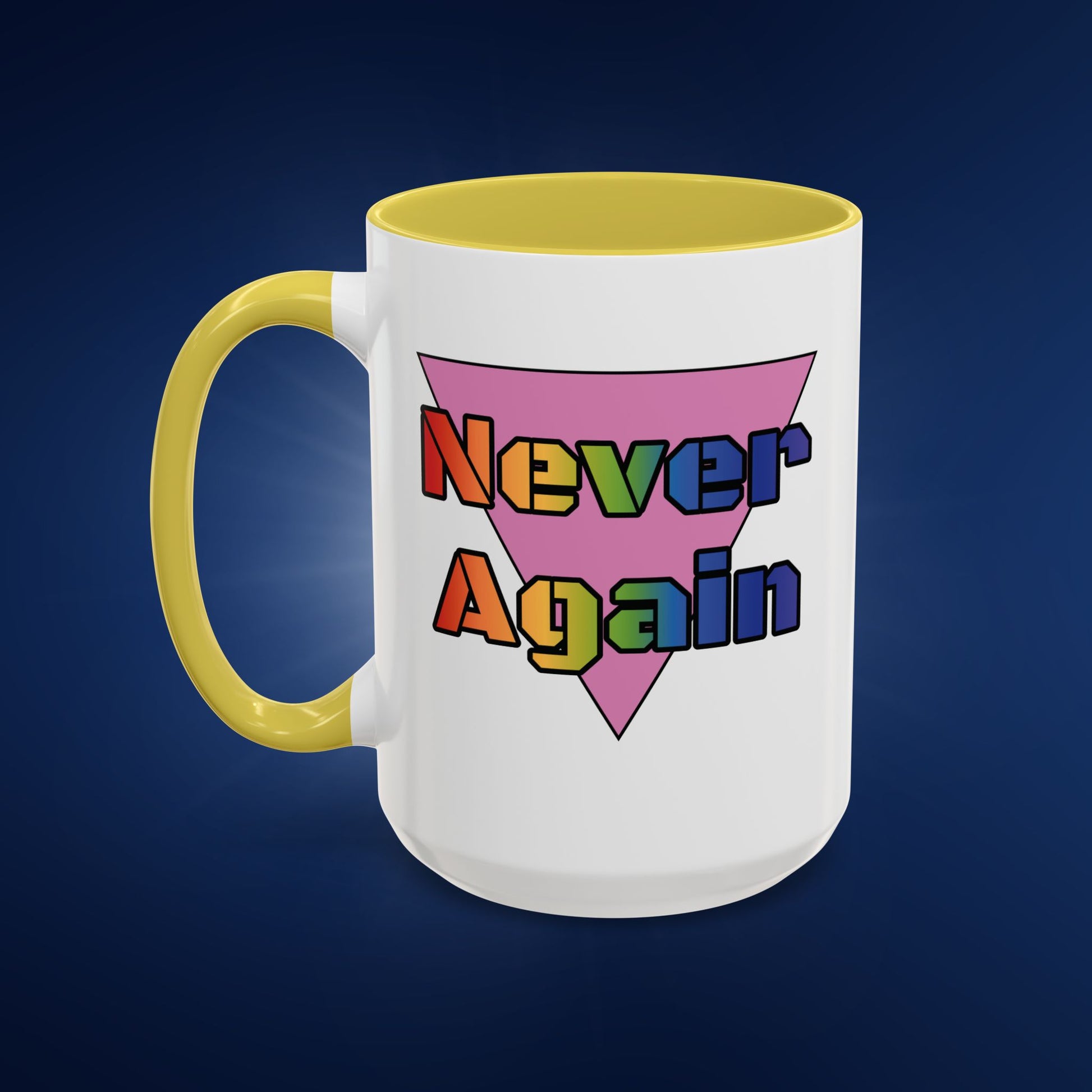 Colorful Bold Letters 'Never Again' Coffee Mug - 11oz & 15oz