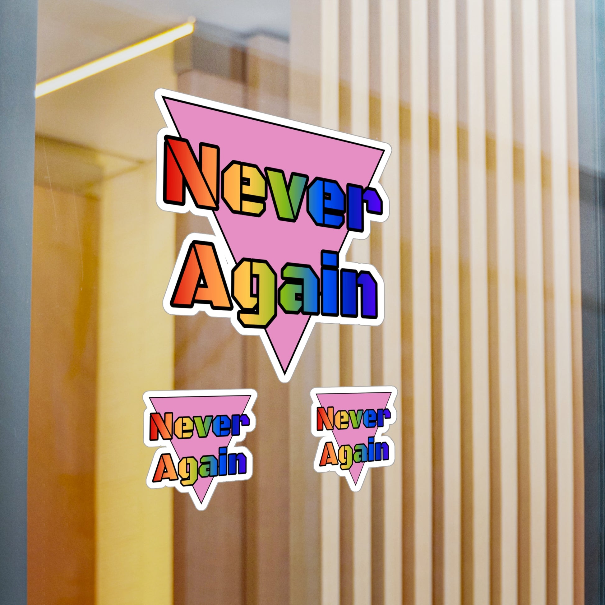 Never Again Bold Kiss-Cut Vinyl Decals