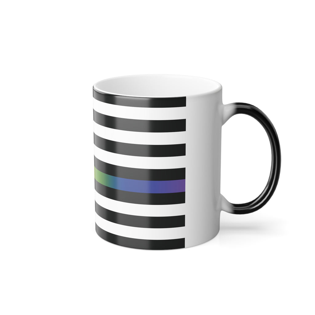 Thin Queer Line American Flag Color Morphing Mug - 11oz