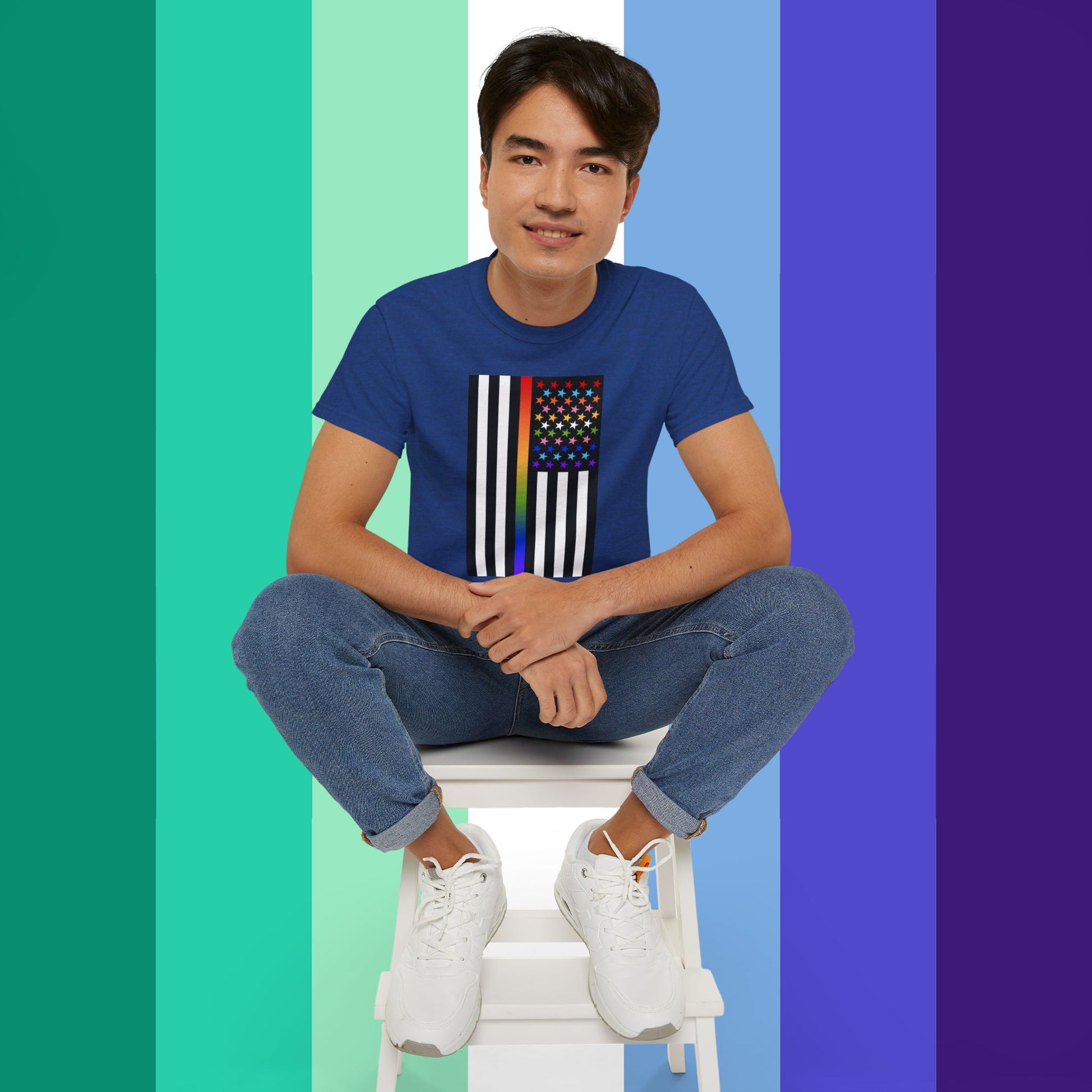 Thin Queer Line American Flag Ultra Cotton T-shirt