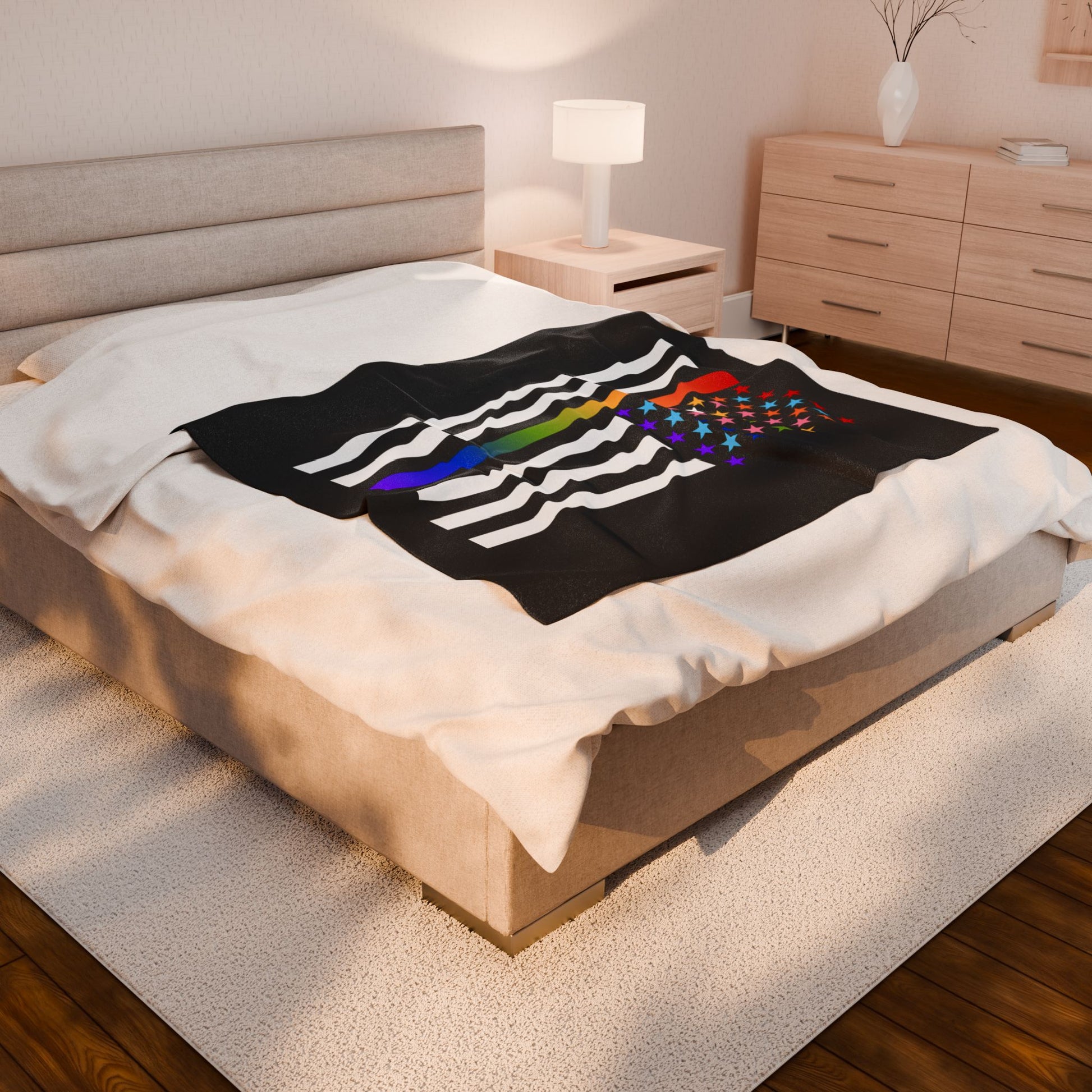 Thin Queer Line American Flag Plush Blanket